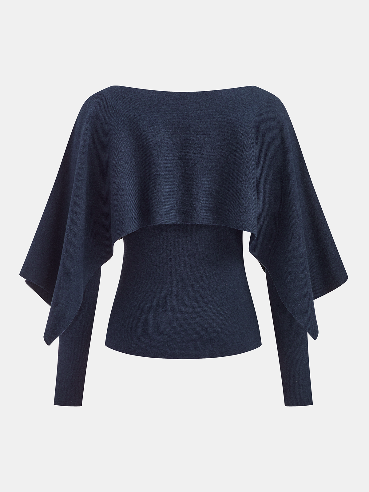 Long Sleeve Top & Capelet Knit Two-Piece Set