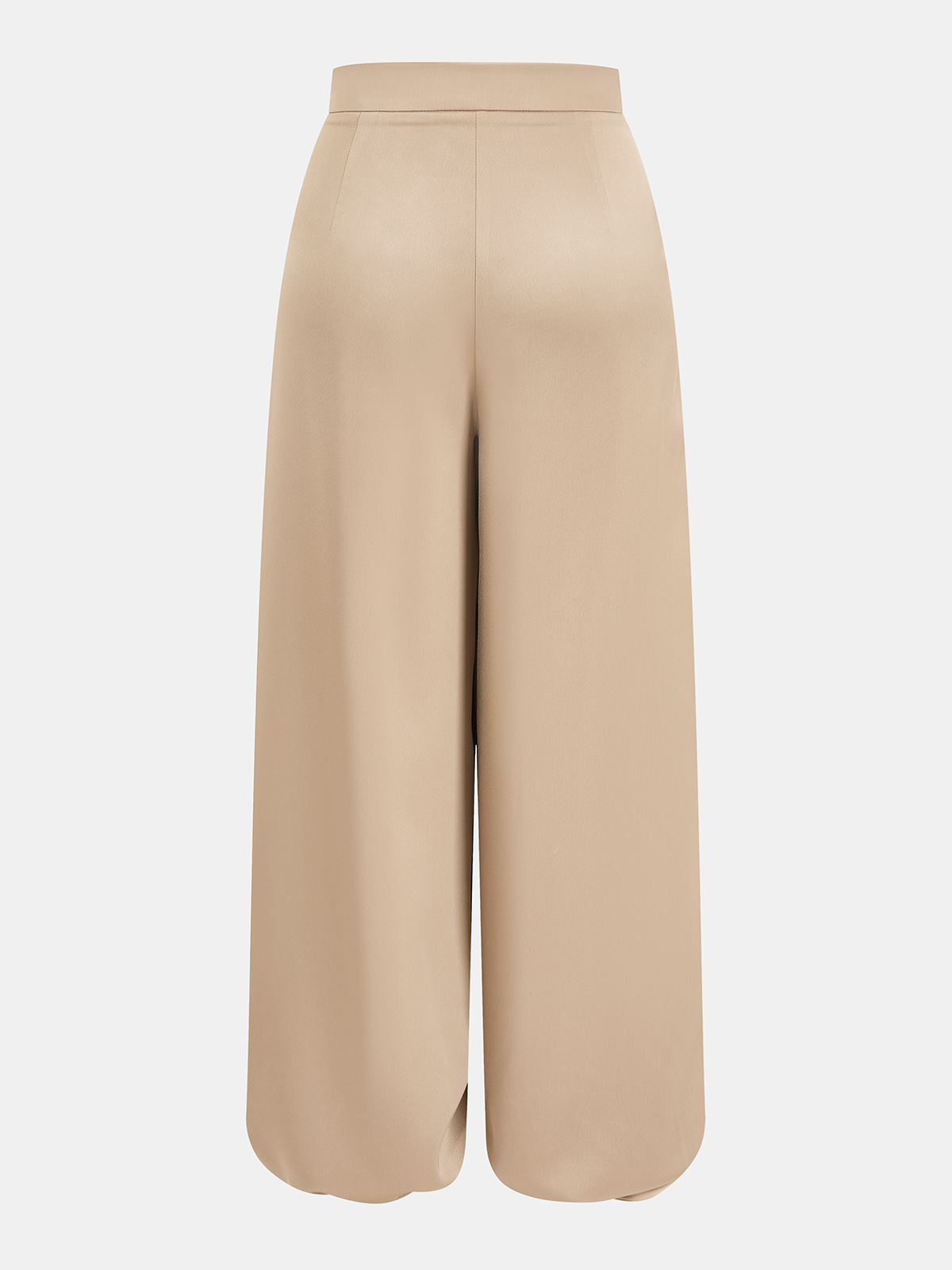 Mid-Waist Satin Plissée Ballonhose
