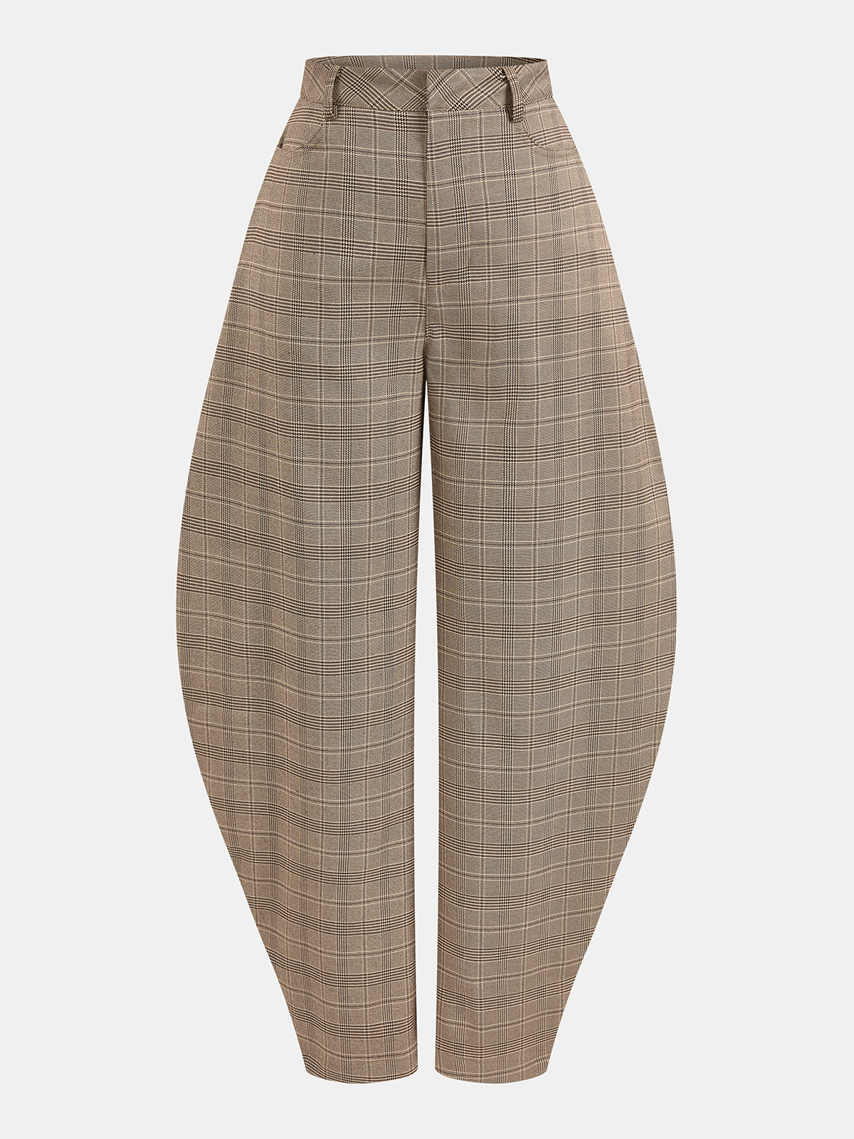 Hochgeschnittene karierte Ballonhose