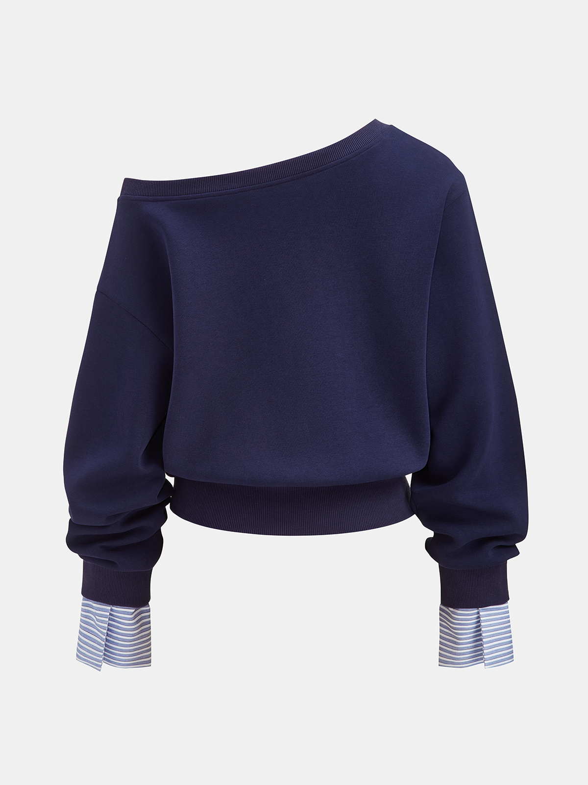 Sweat-shirt à rayures et épaules dénudées