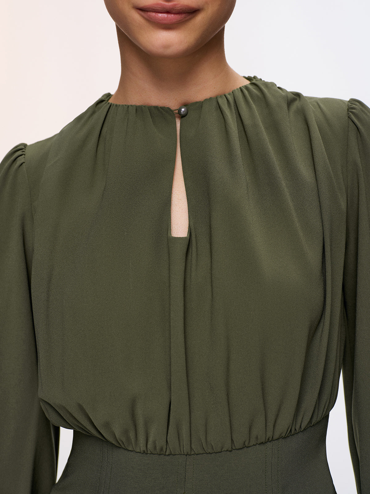 Keyhole Cut-Out Peplum Blouse