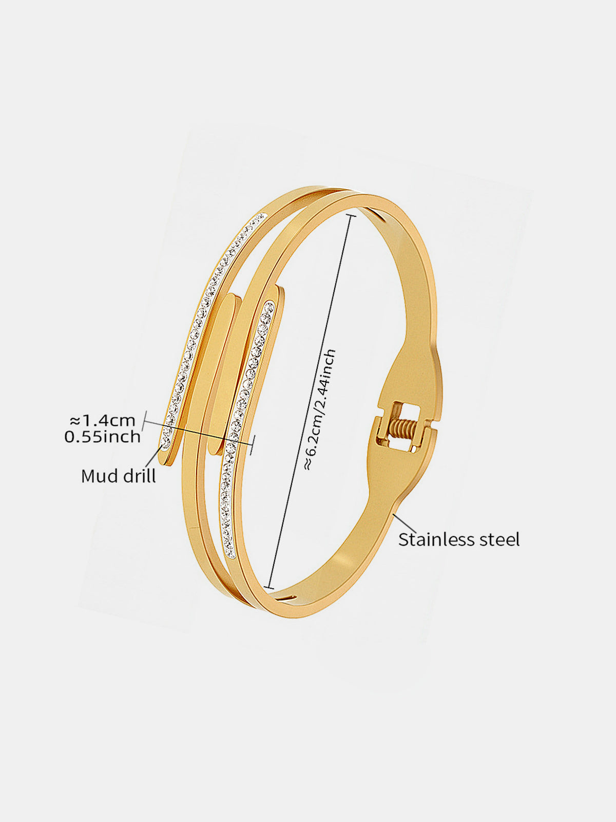 Zircon Accent Multi-Layer Cuff Bracelet