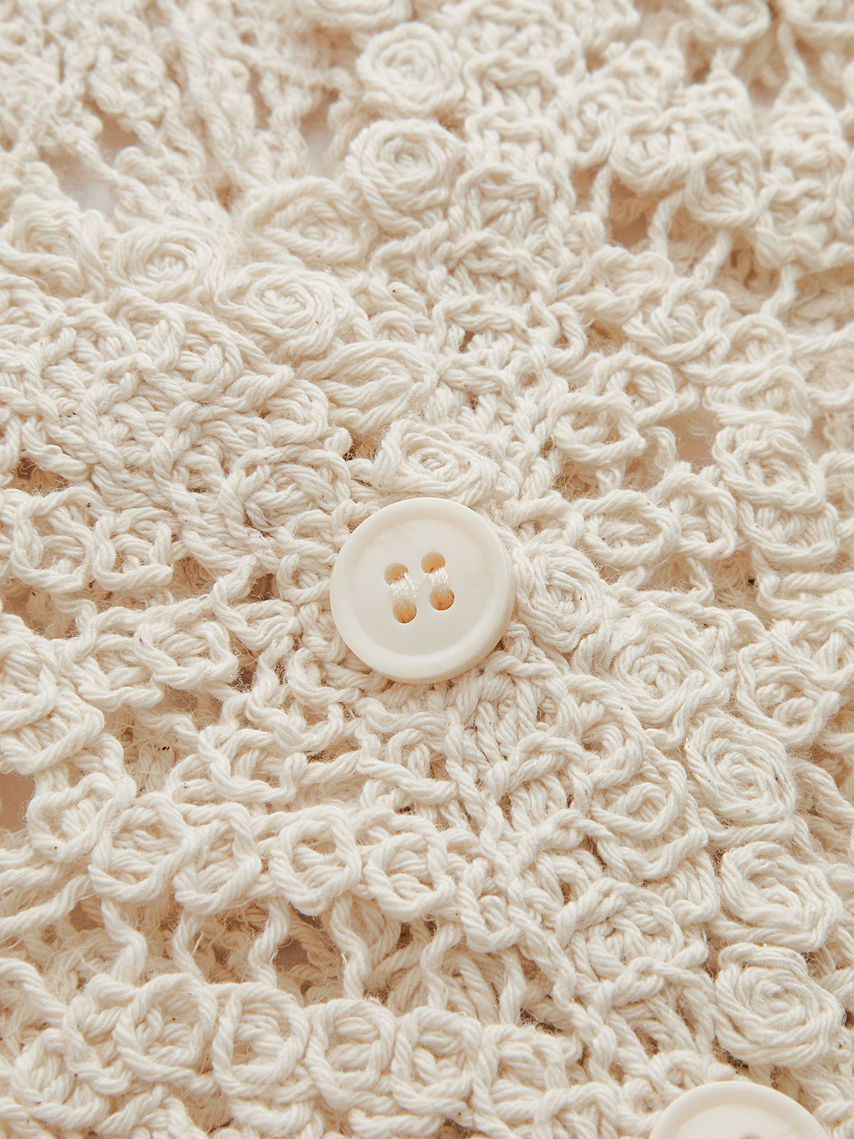 Buttoned Floral Crochet Cardigan