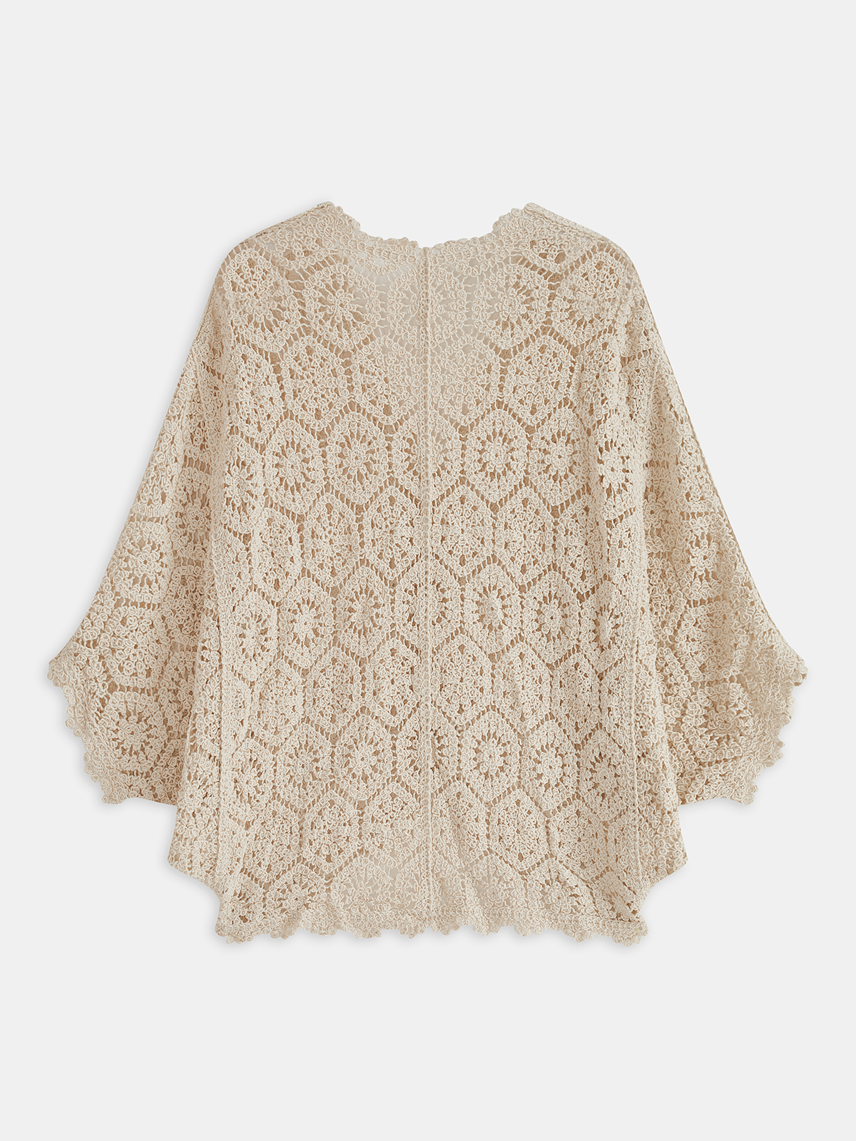 Buttoned Floral Crochet Cardigan