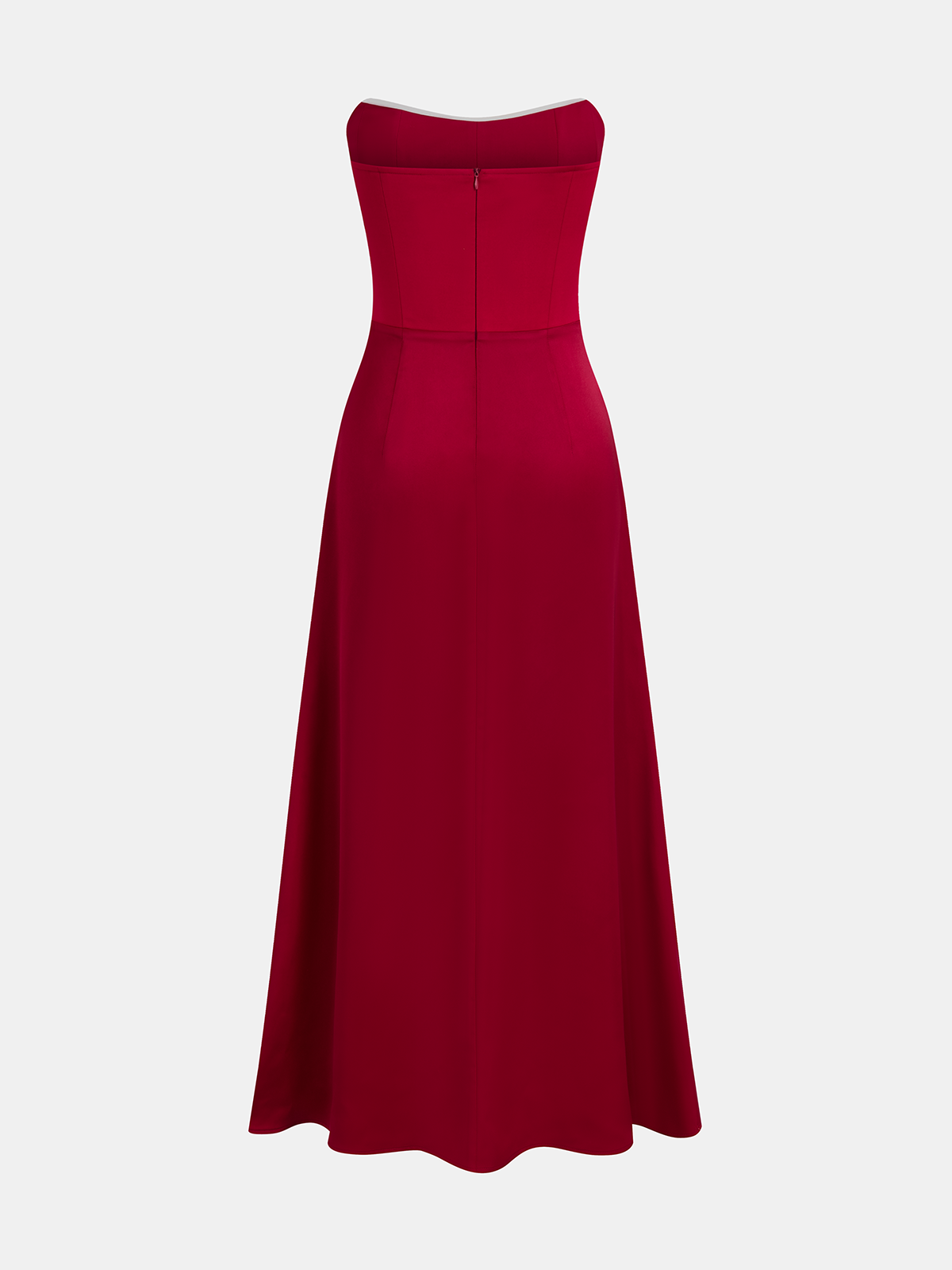 Strapless Satin Maxi Dress