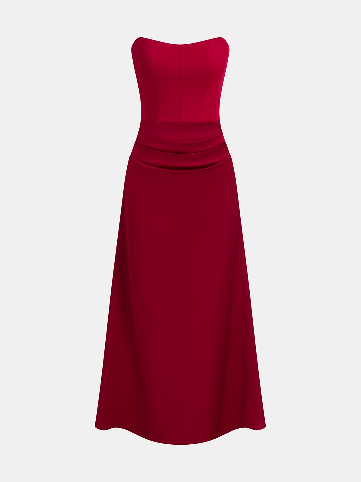 Strapless Satin Maxi Dress