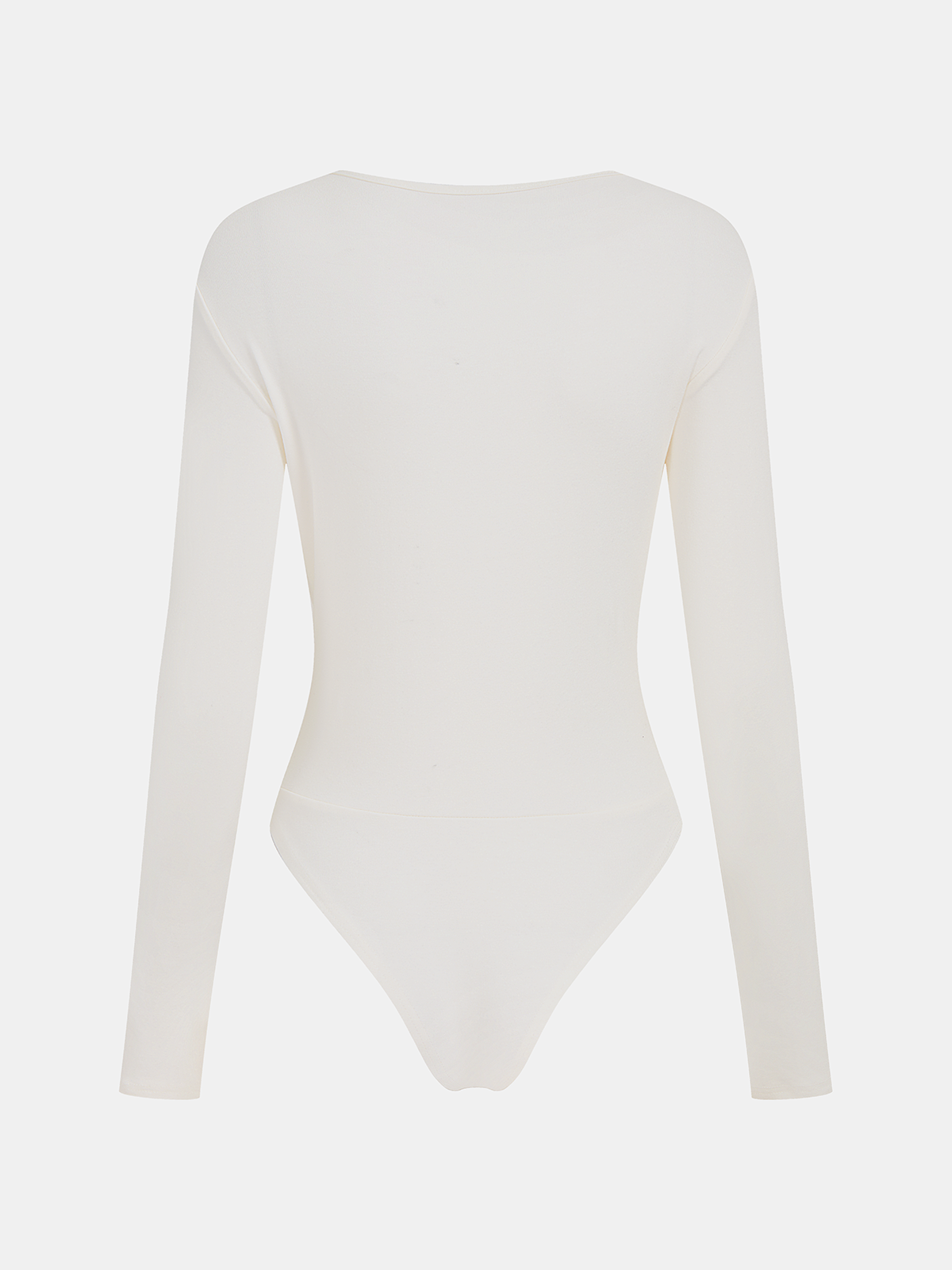 Long-Sleeve Lace Panel Ruched Bodysuit