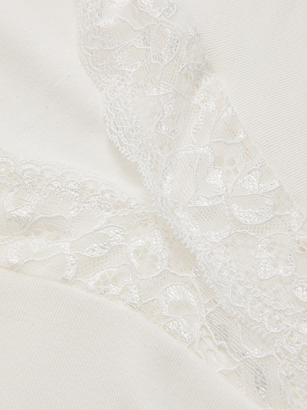 Long-Sleeve Lace Panel Ruched Bodysuit