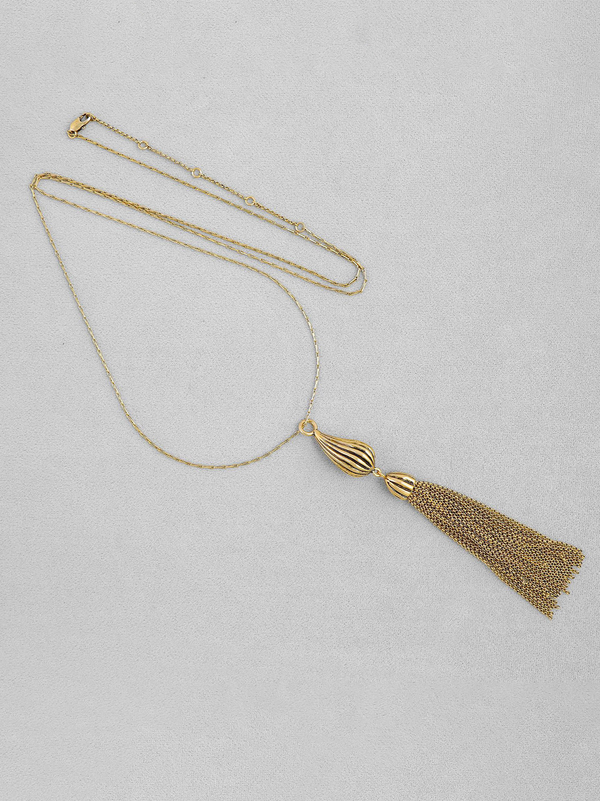 Textured Tassel Longline Necklace