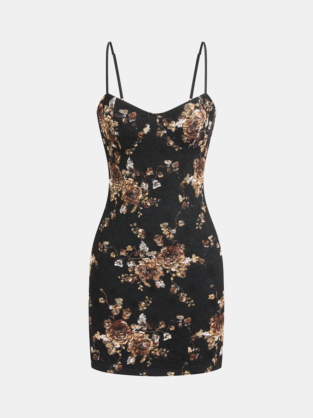 Floral Lace Cami Dress & Wrap Satin Skirt Set
