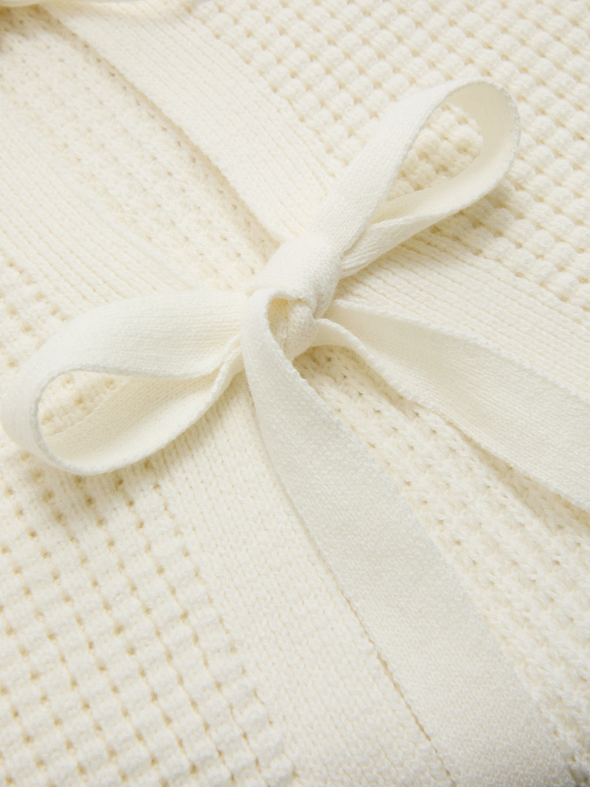 Haut sans manches en tricot gaufré avec nœud décoratif
