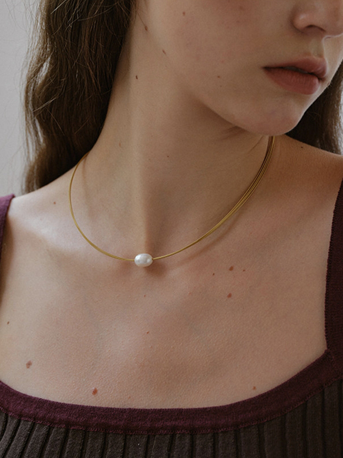 Multi-Strand Pearl Accent Choker Necklace