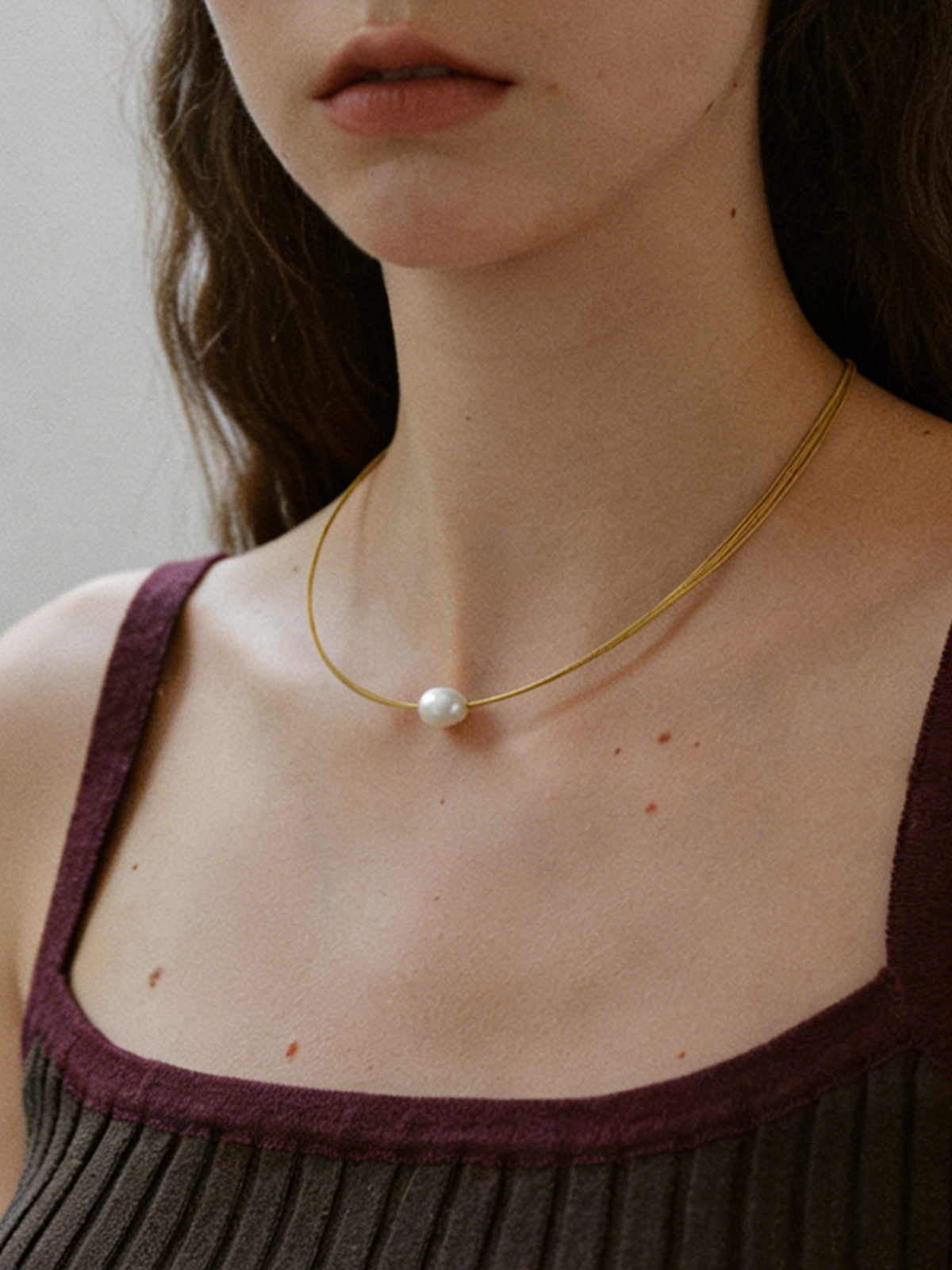 Multi-Strand Pearl Accent Choker Necklace