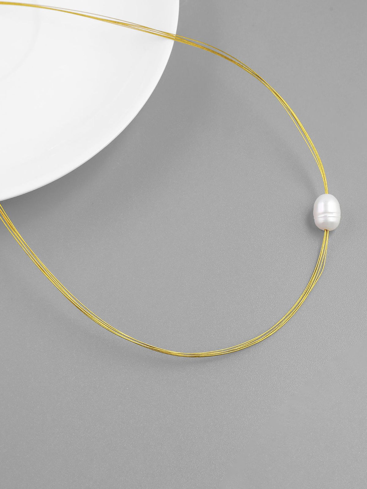 Multi-Strand Pearl Accent Choker Necklace
