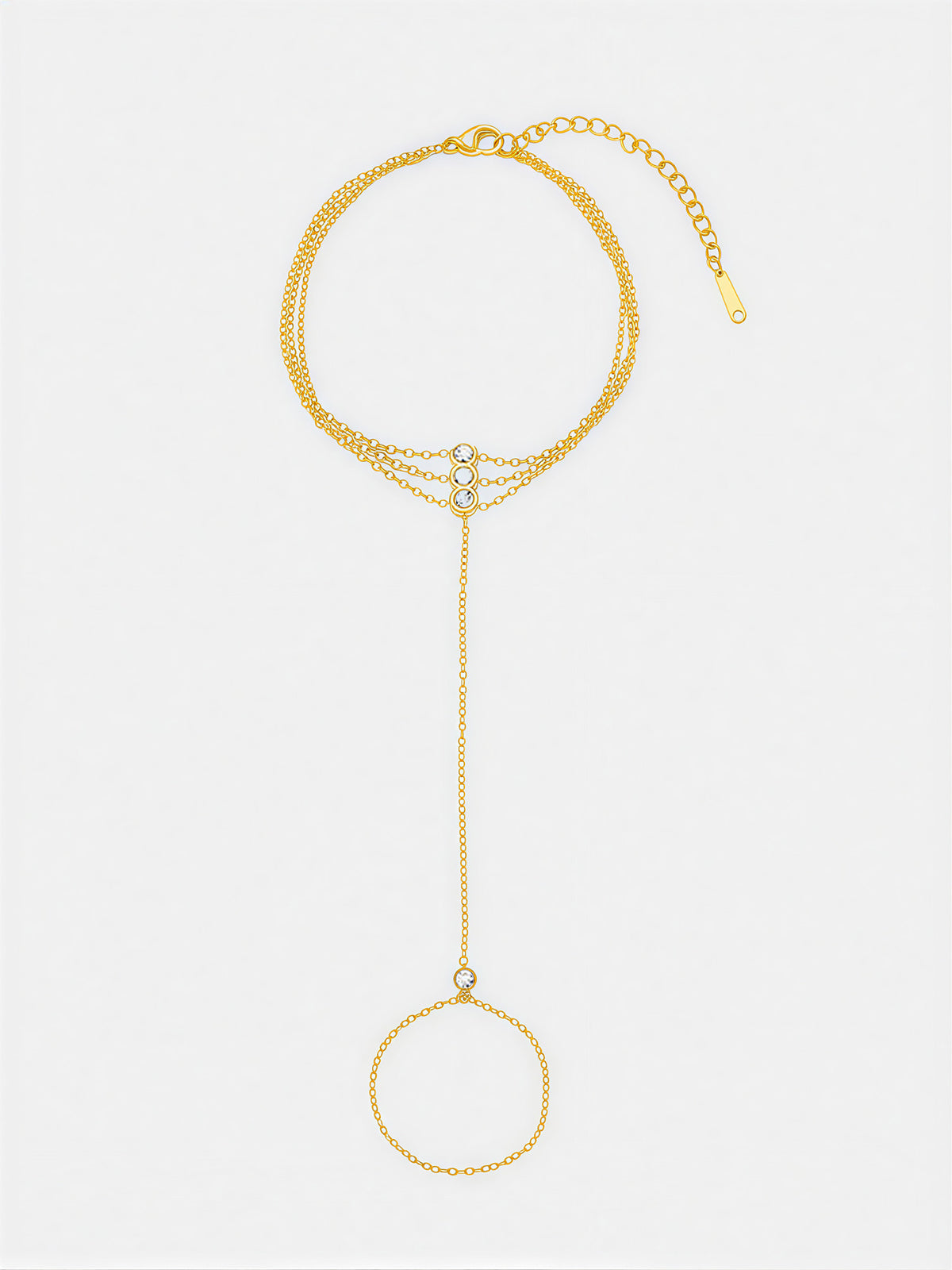 Zircon Multi-Layer Finger Chain Bracelet