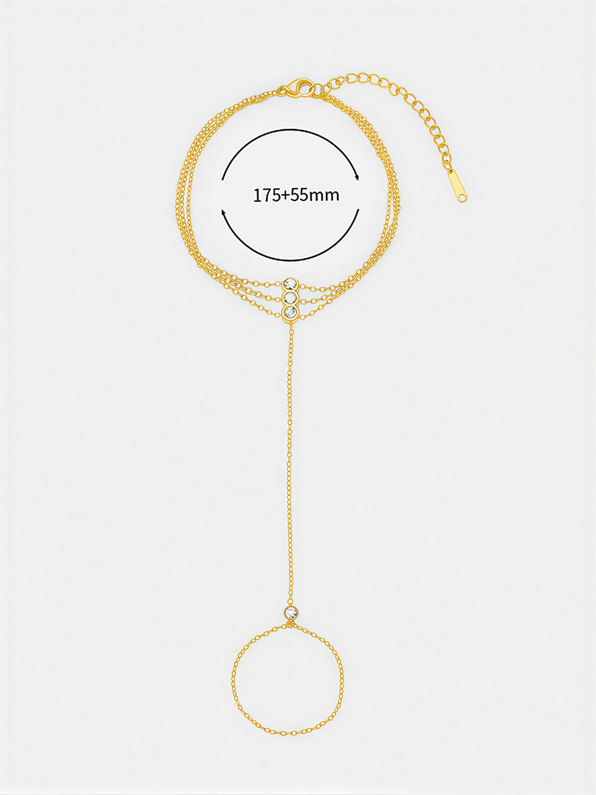 Zircon Multi-Layer Finger Chain Bracelet