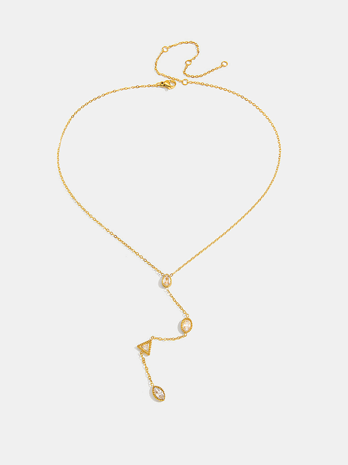 Geometric Zircon Y-Shaped Necklace