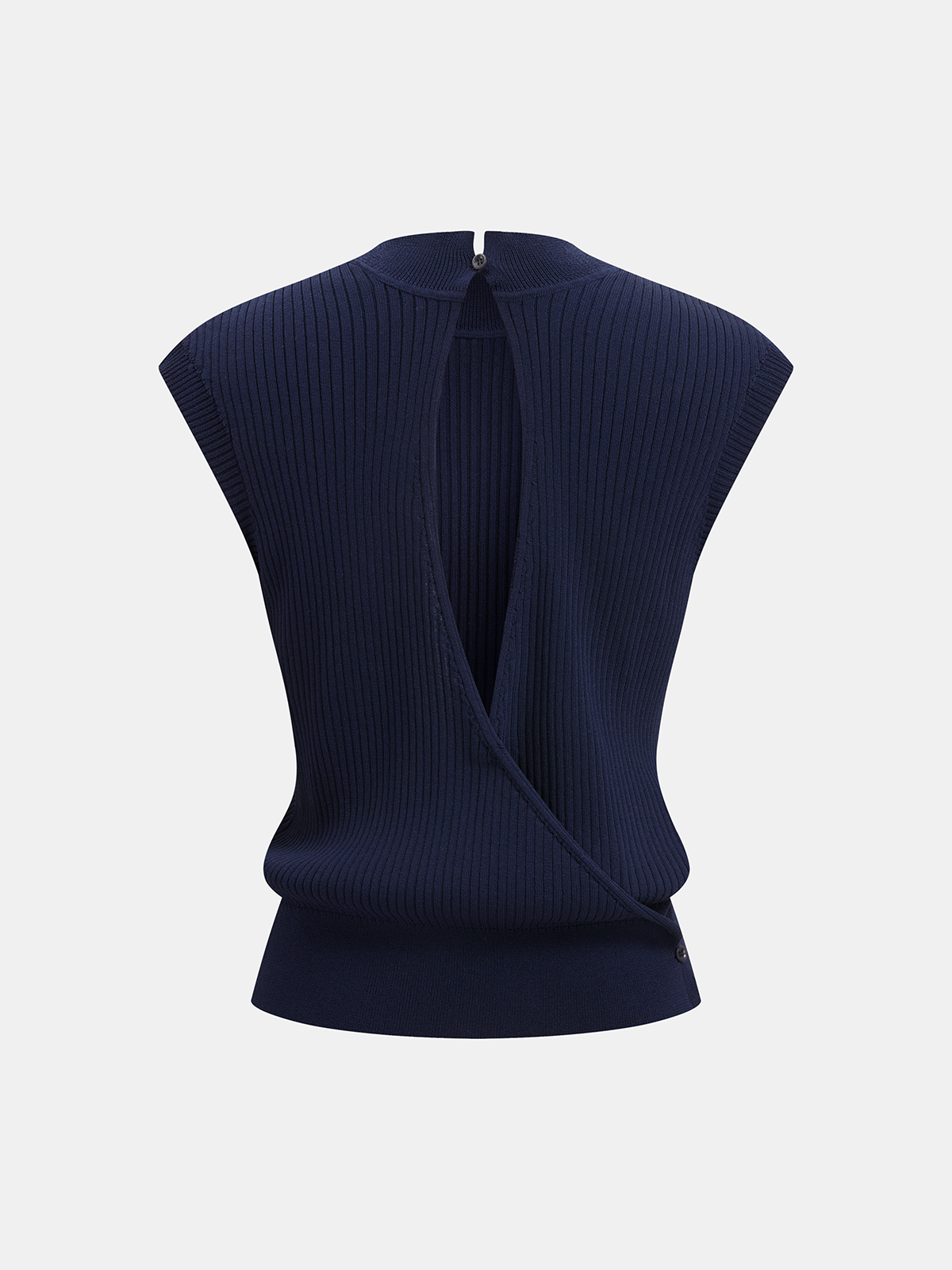 Backless Ribbed Knit Sleeveless Top