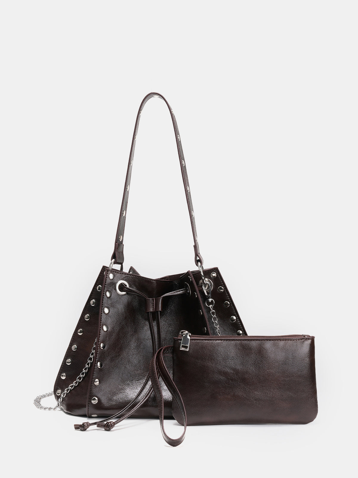 Studded Chain Bucket Bag