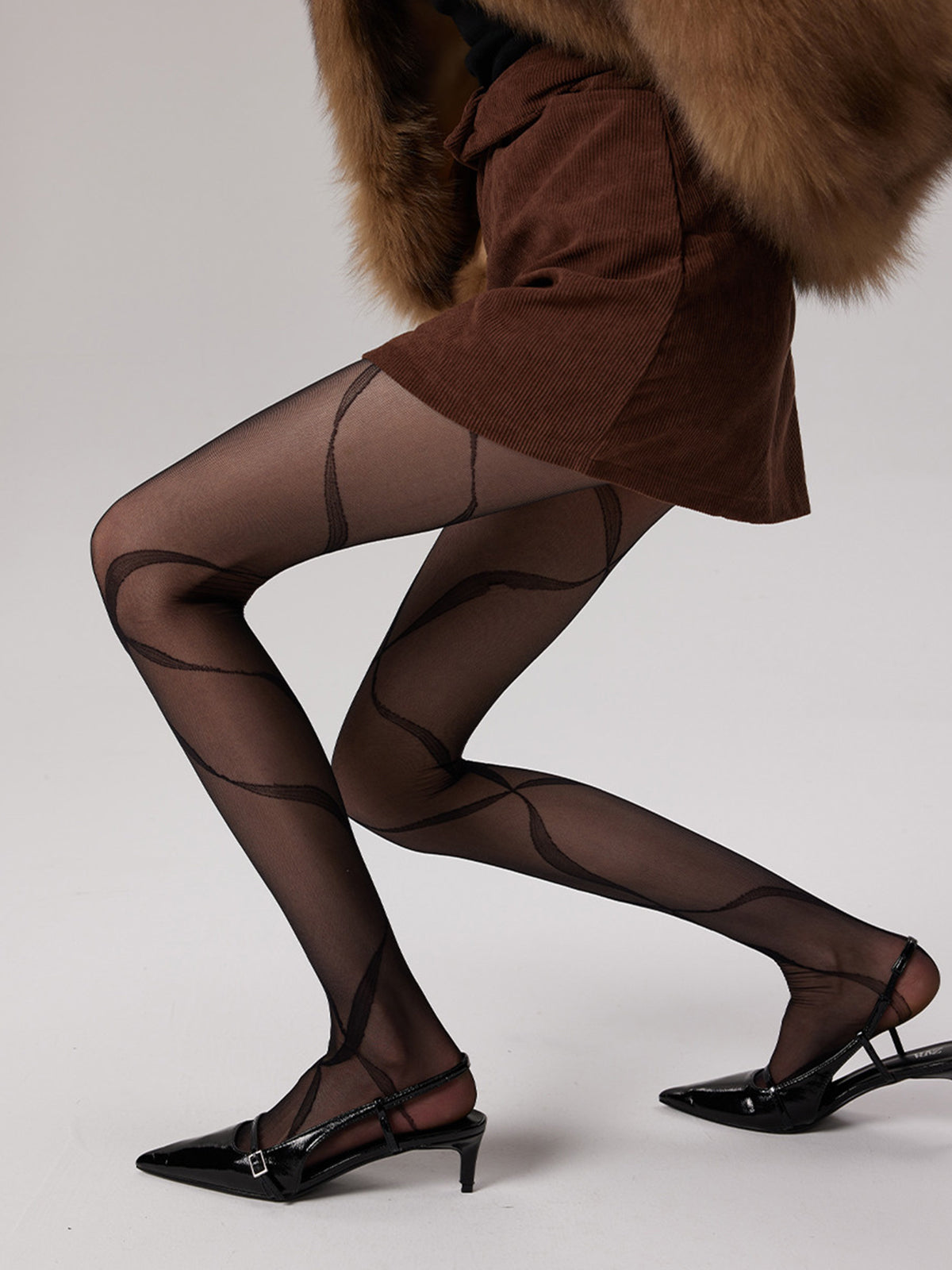 Ribbon Pattern Sheer Tights