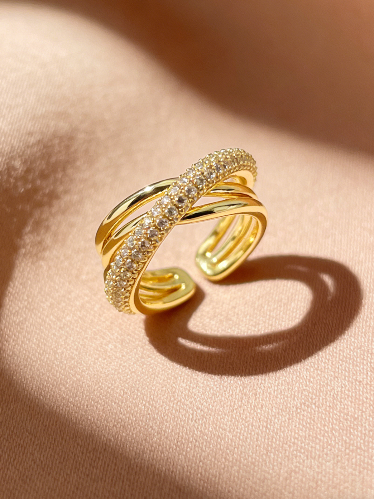 Intertwined Zircon Open Ring