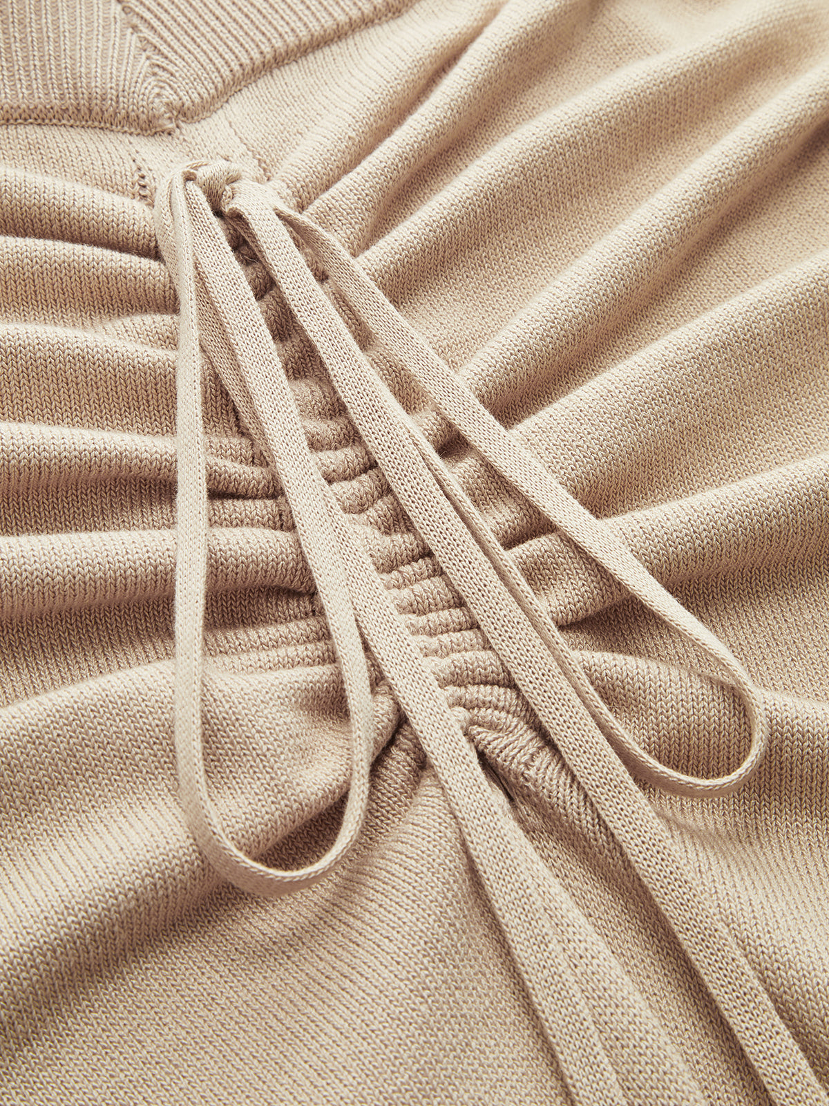 Buttoned Knit Vest & Ruched Midi Skirt Set