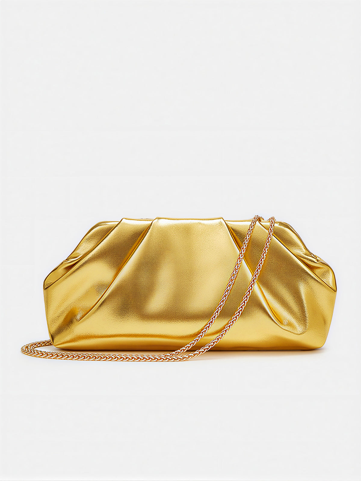 Crinkled Chain Strap Cloud Bag