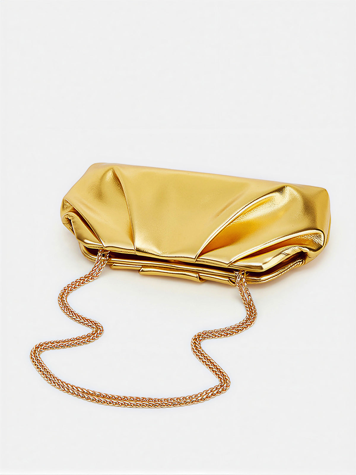Crinkled Chain Strap Cloud Bag