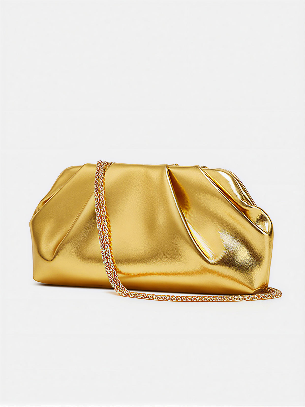 Crinkled Chain Strap Cloud Bag