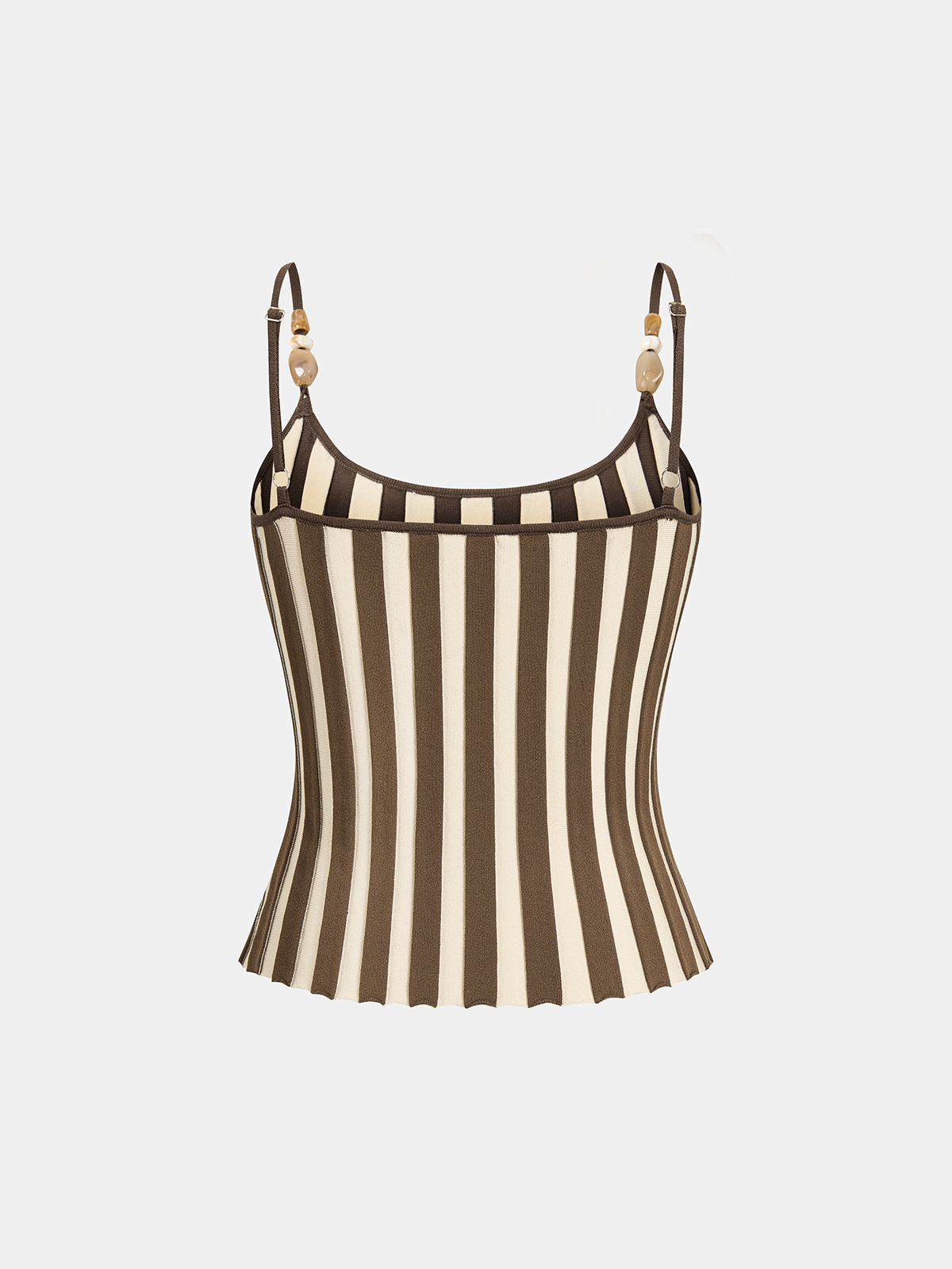 Bead Strap Striped Cami Top