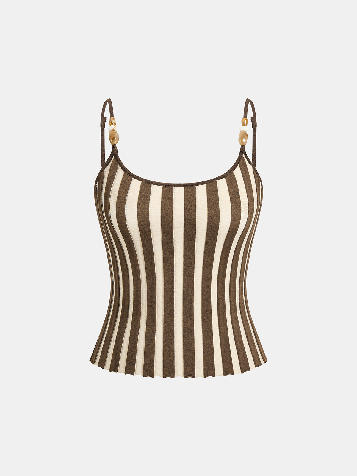 Bead Strap Striped Cami Top