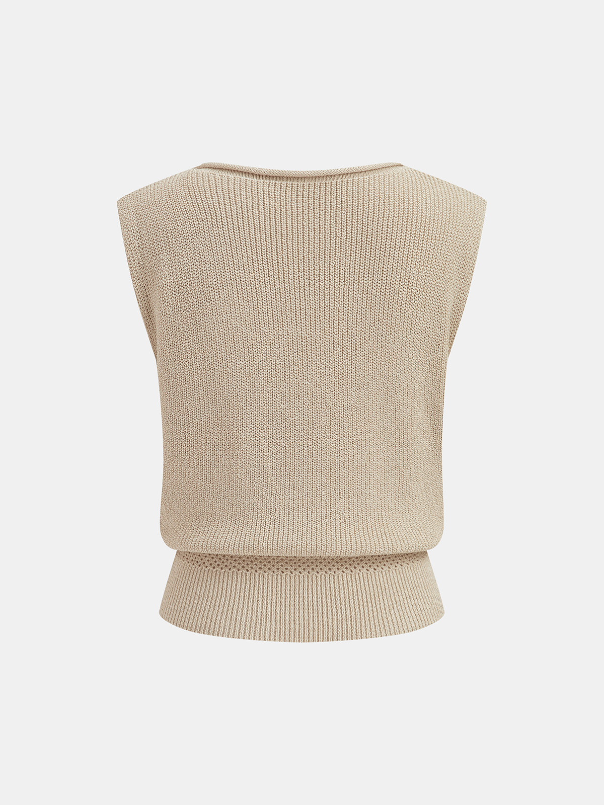 Haut en maille sans manches à taille blousante