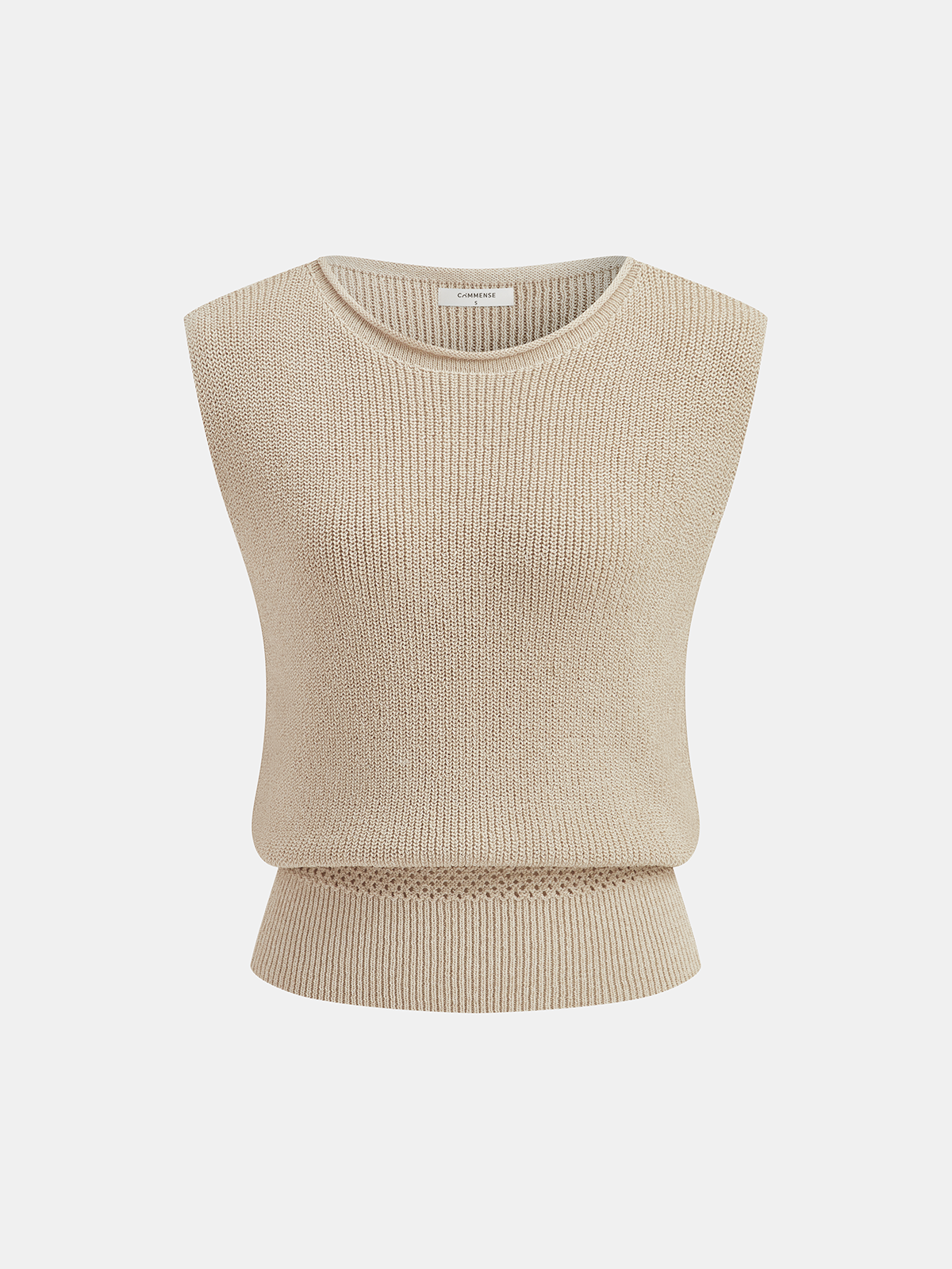 Haut en maille sans manches à taille blousante