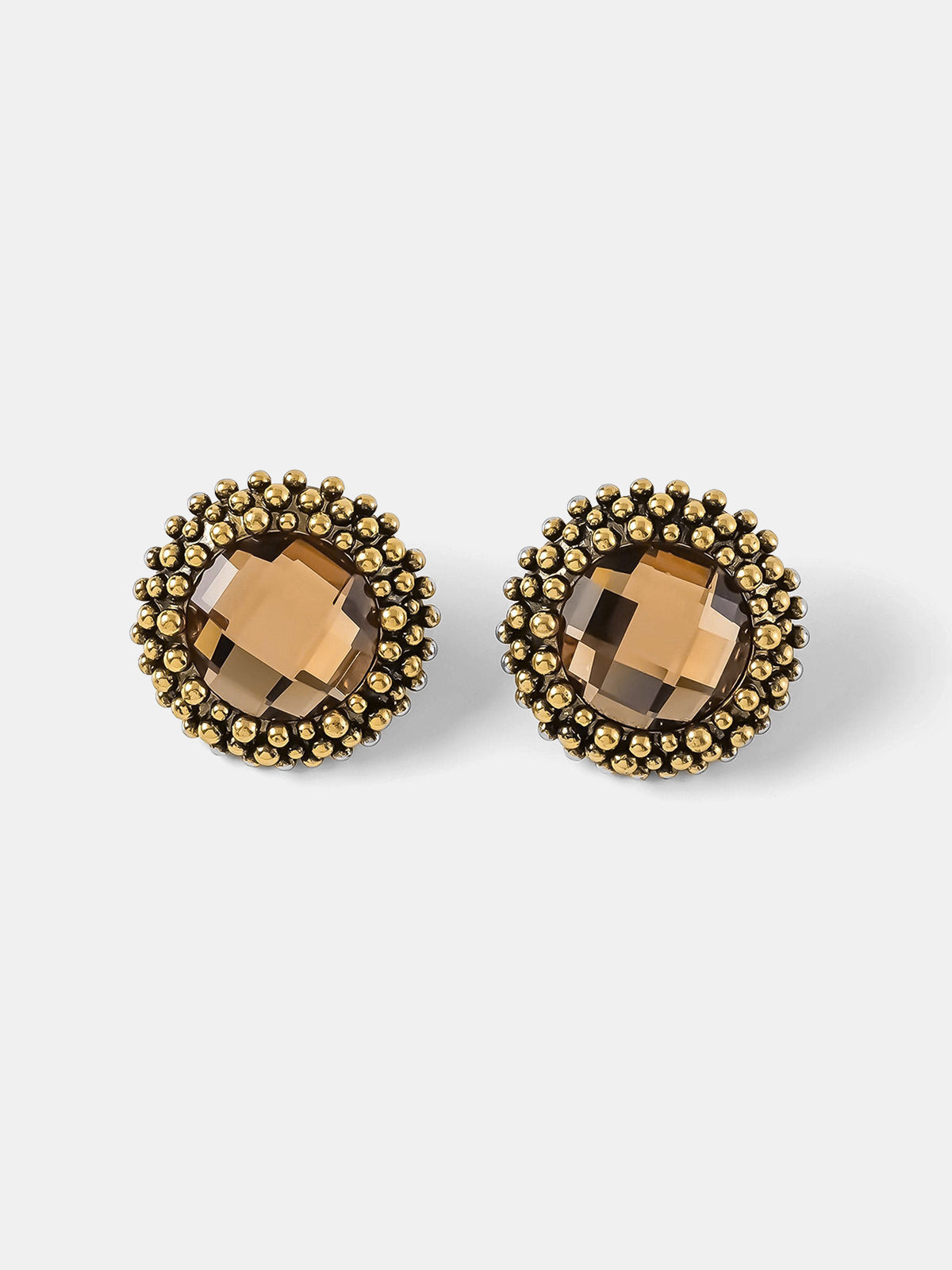 Rhinestone Beaded Frame Stud Earrings
