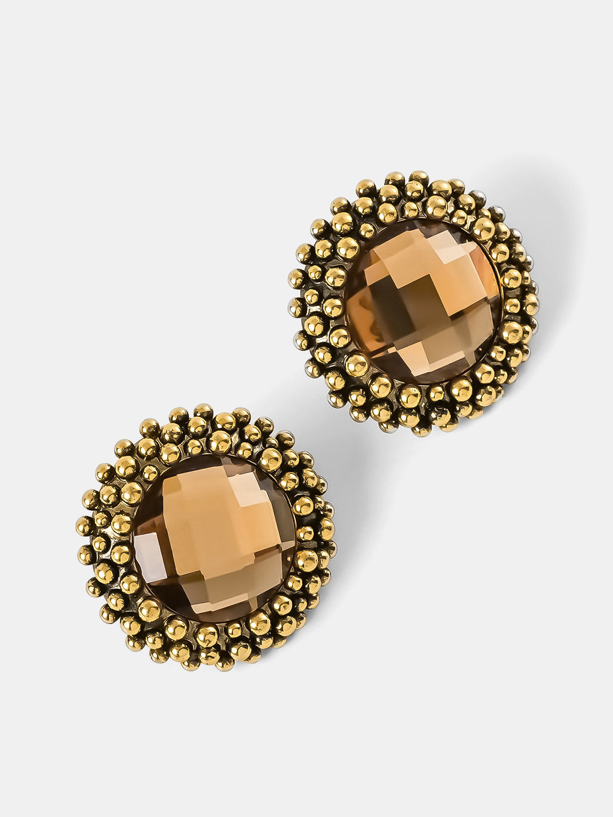 Rhinestone Beaded Frame Stud Earrings