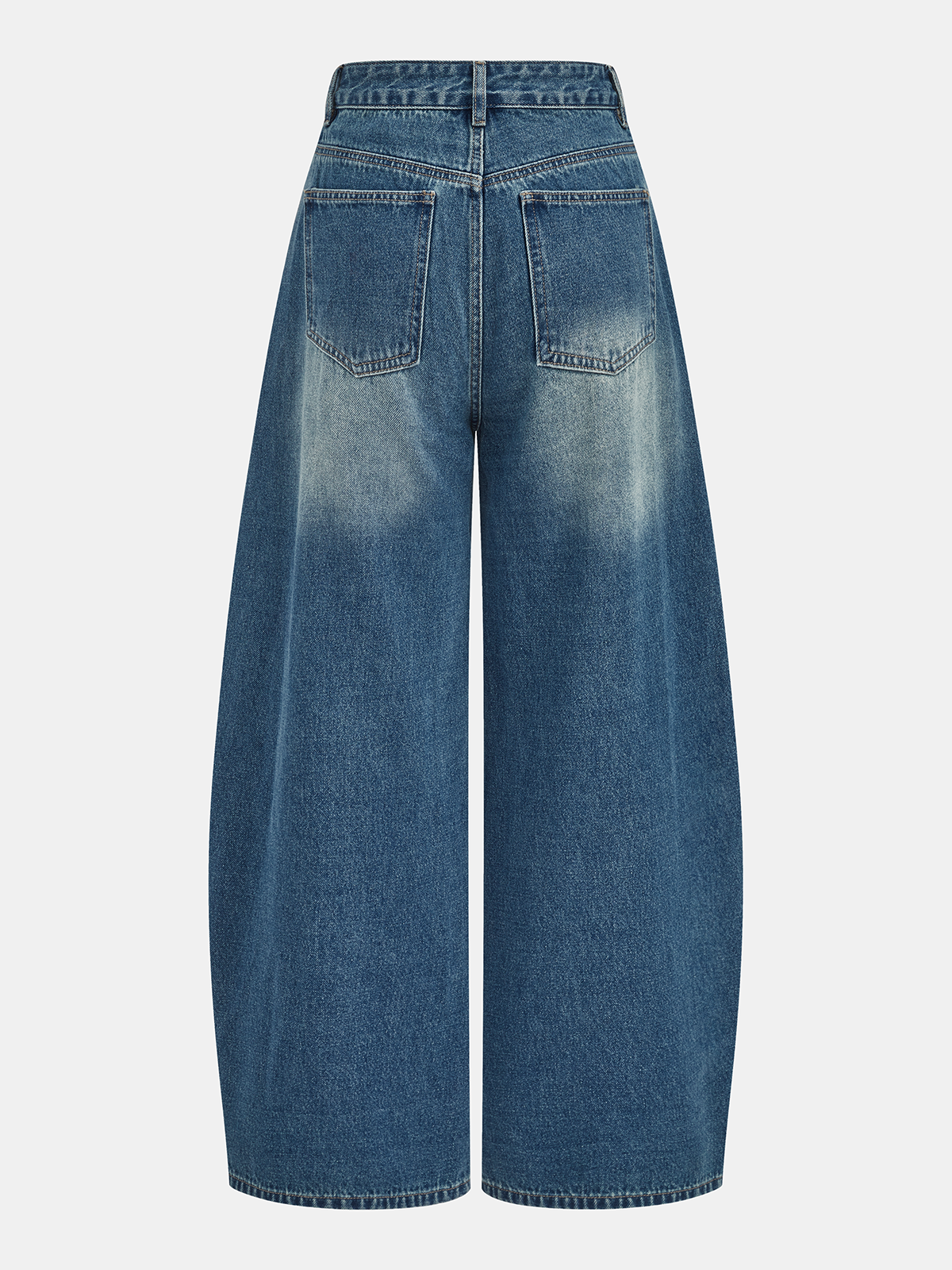 Mid-Waist Deconstructed Wide Leg Jeans