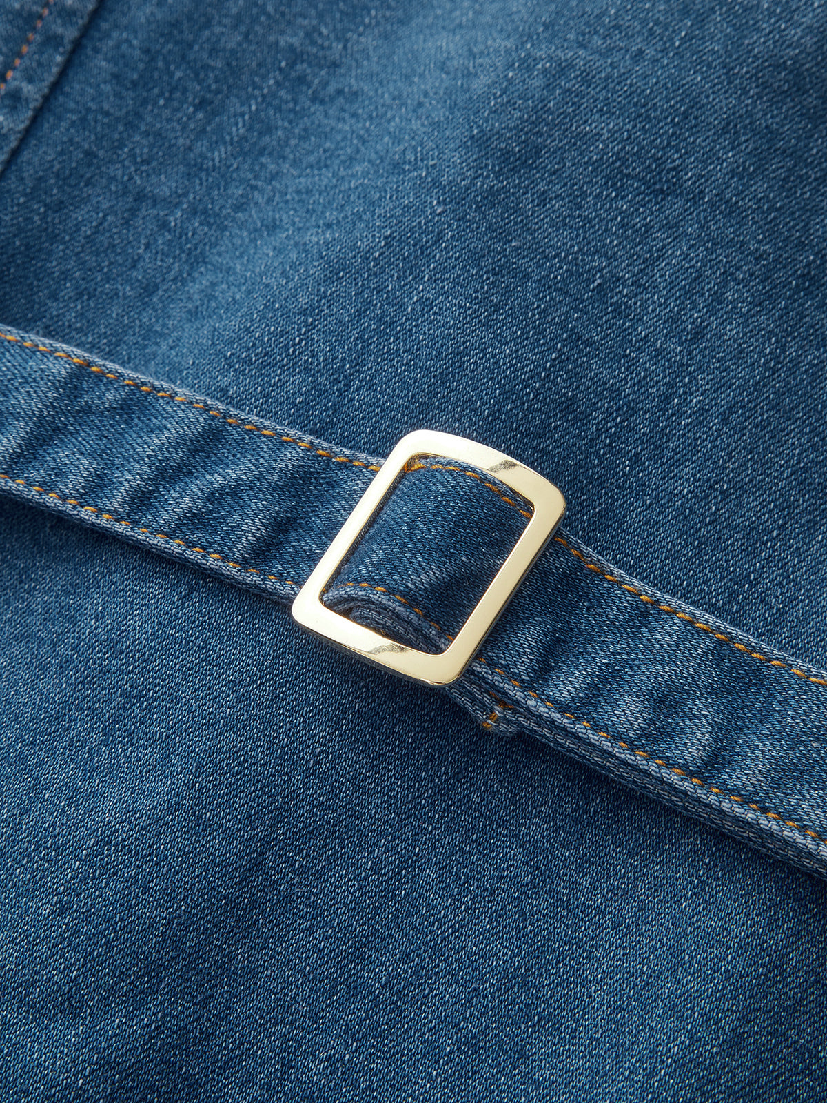 Jeans Maxikleid mit Neckholder und Knopfleiste vorne