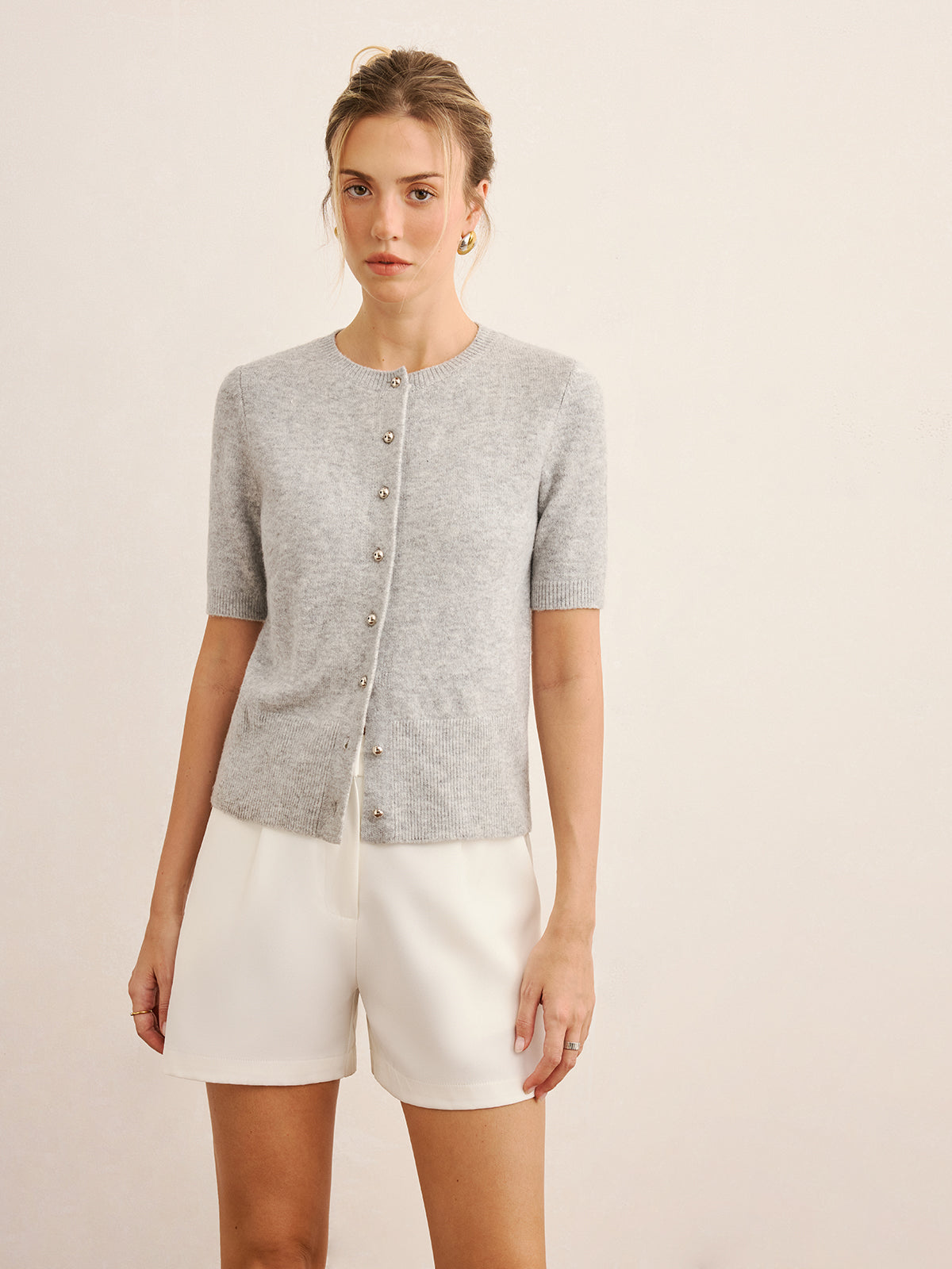 Kurzärmeliger Strick-Cardigan