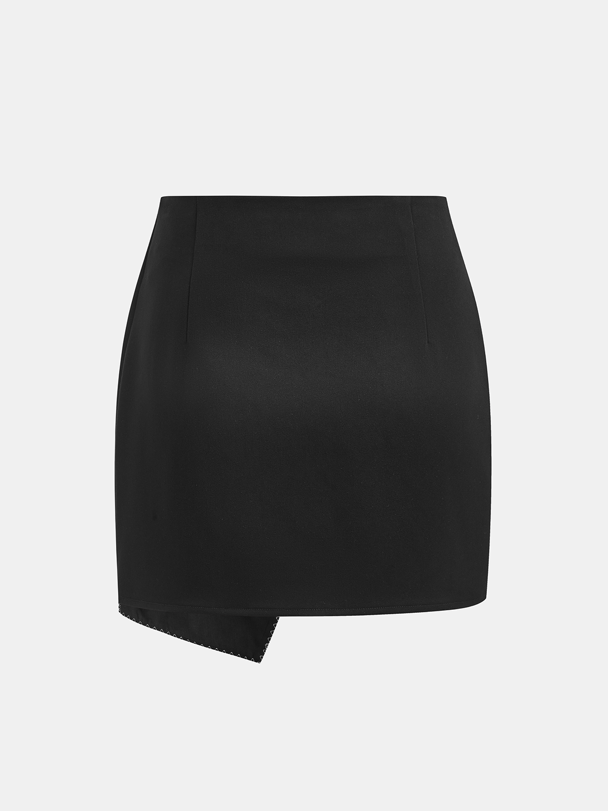 Contrast Scalloped Trim Wrap Mini Skirt