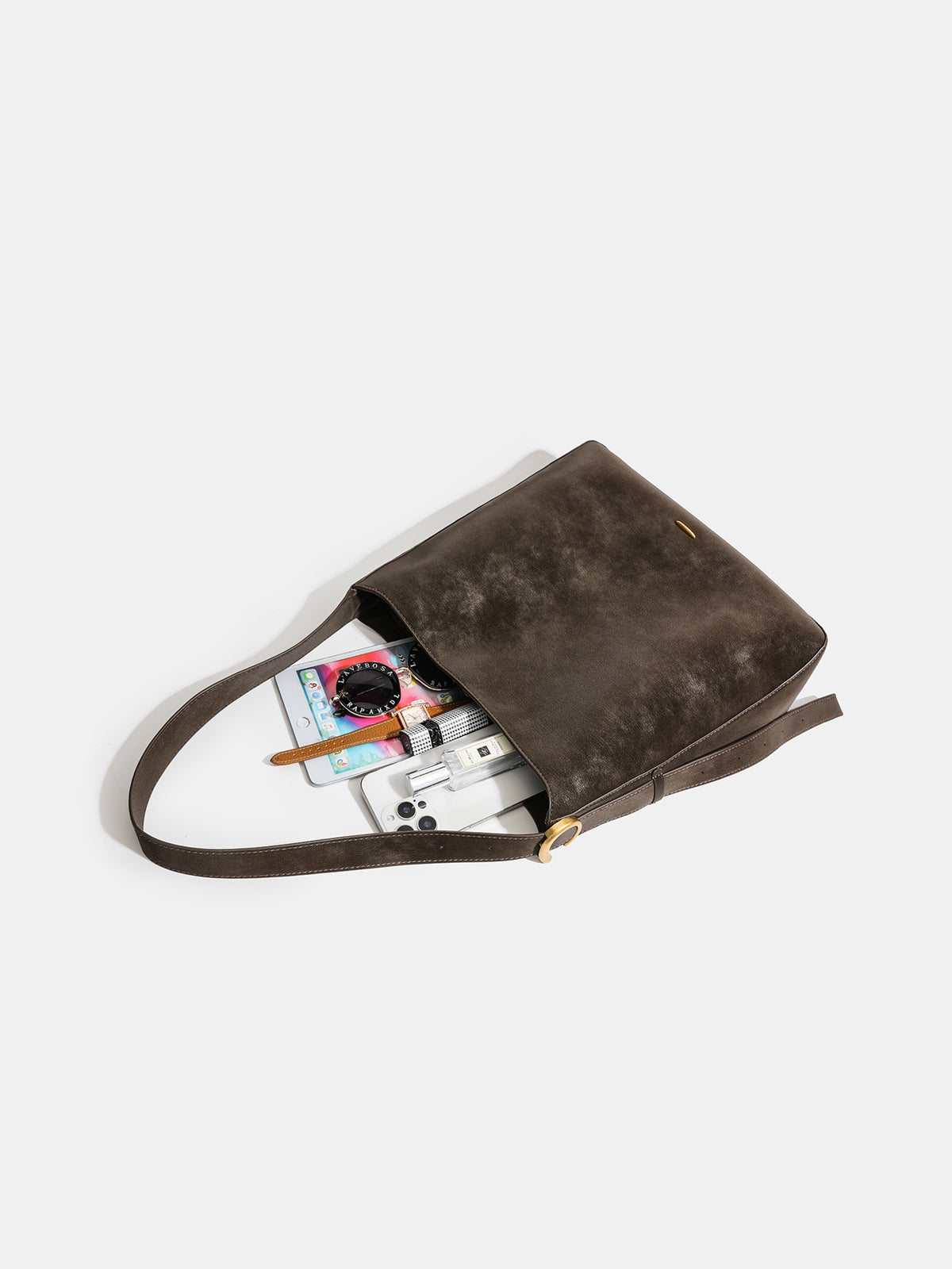 Large-Capacity Faux Suede Hobo Bag