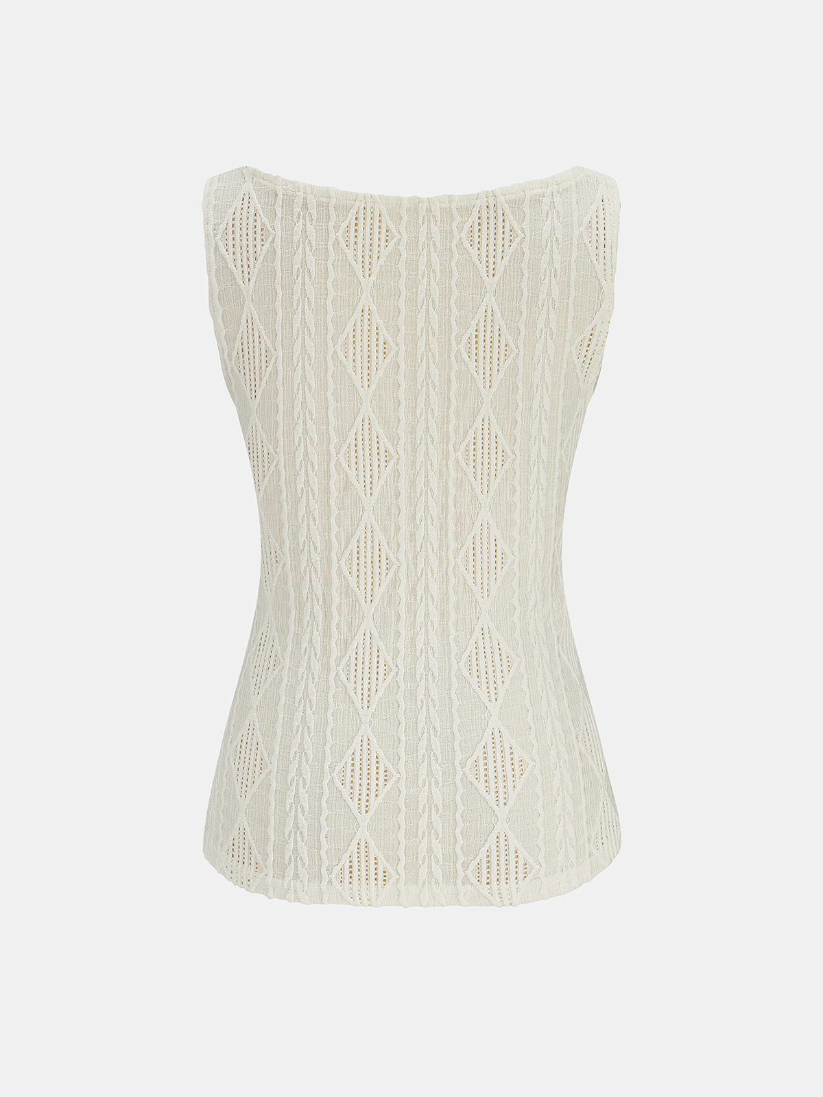 Cable Knit Button-Down Tank Top