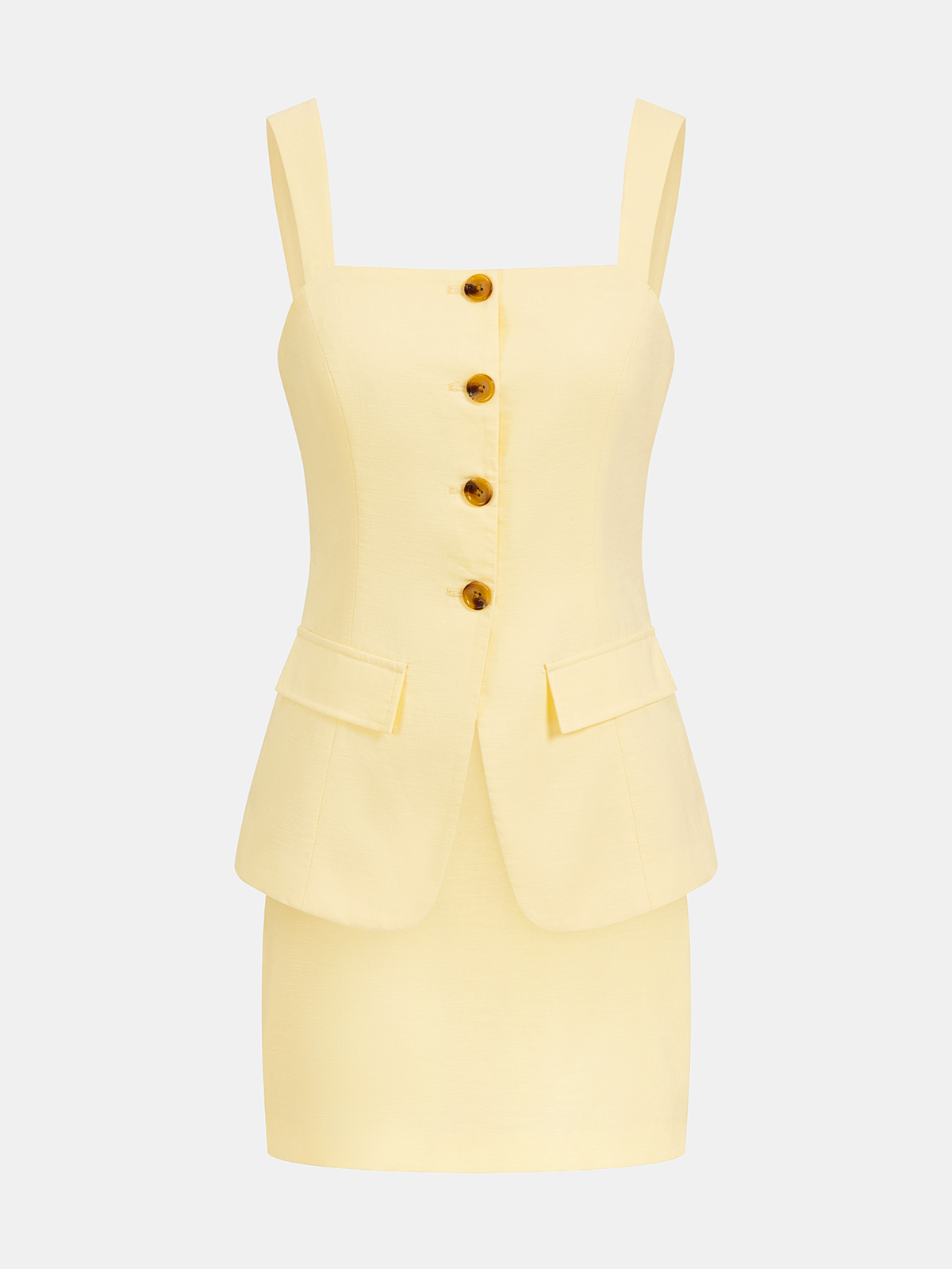Button-Front Strappy Top & Mini Skirt Set