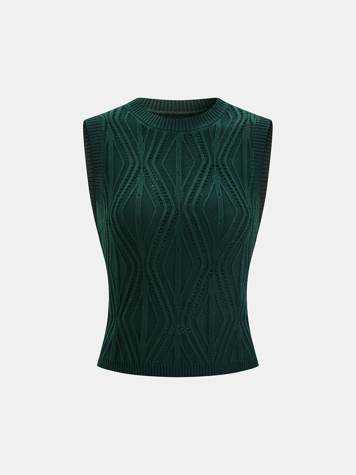 Haut sans manches en tricot torsadé géométrique