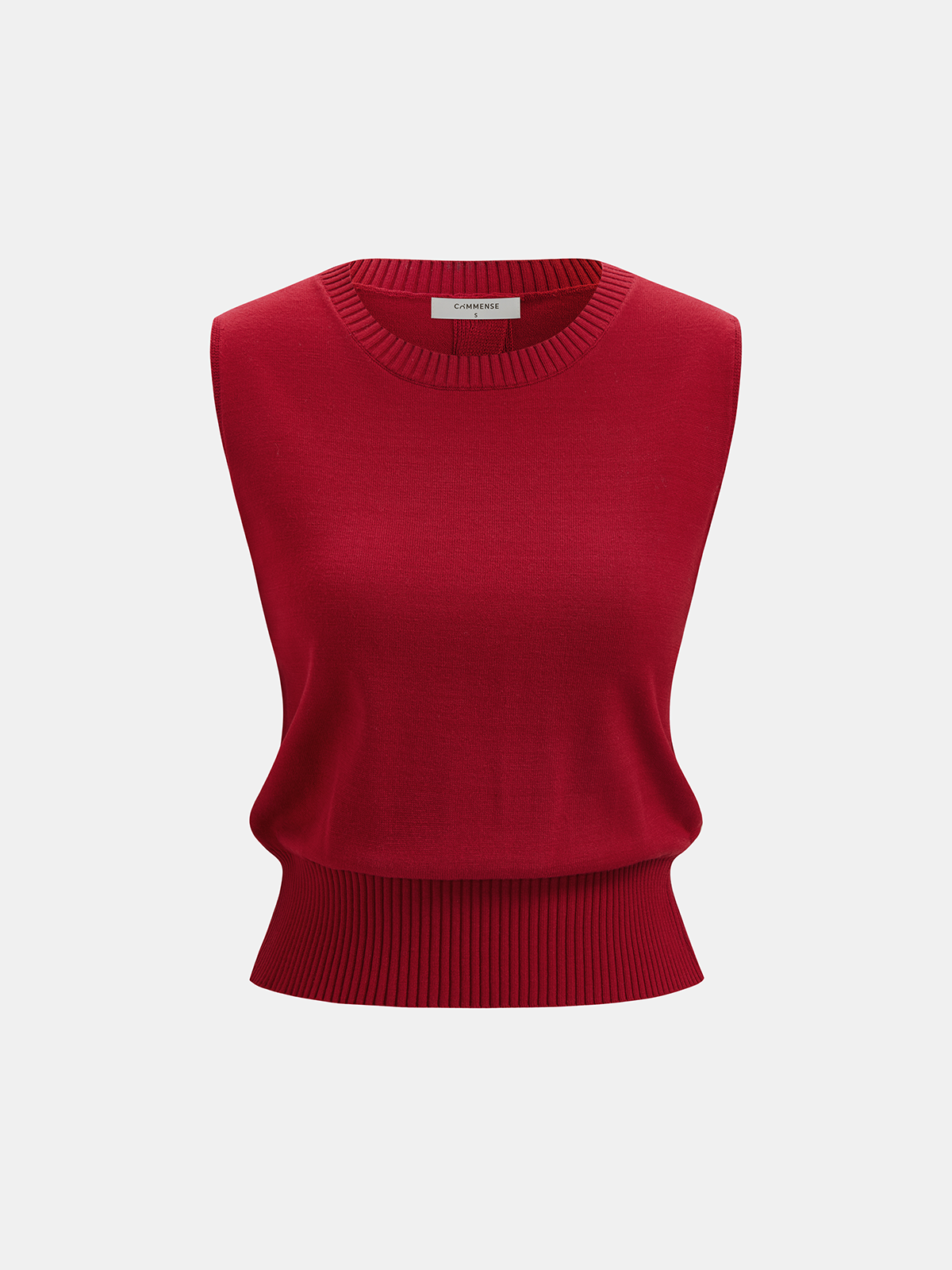Back Keyhole Button Detail Sleeveless Knit Top