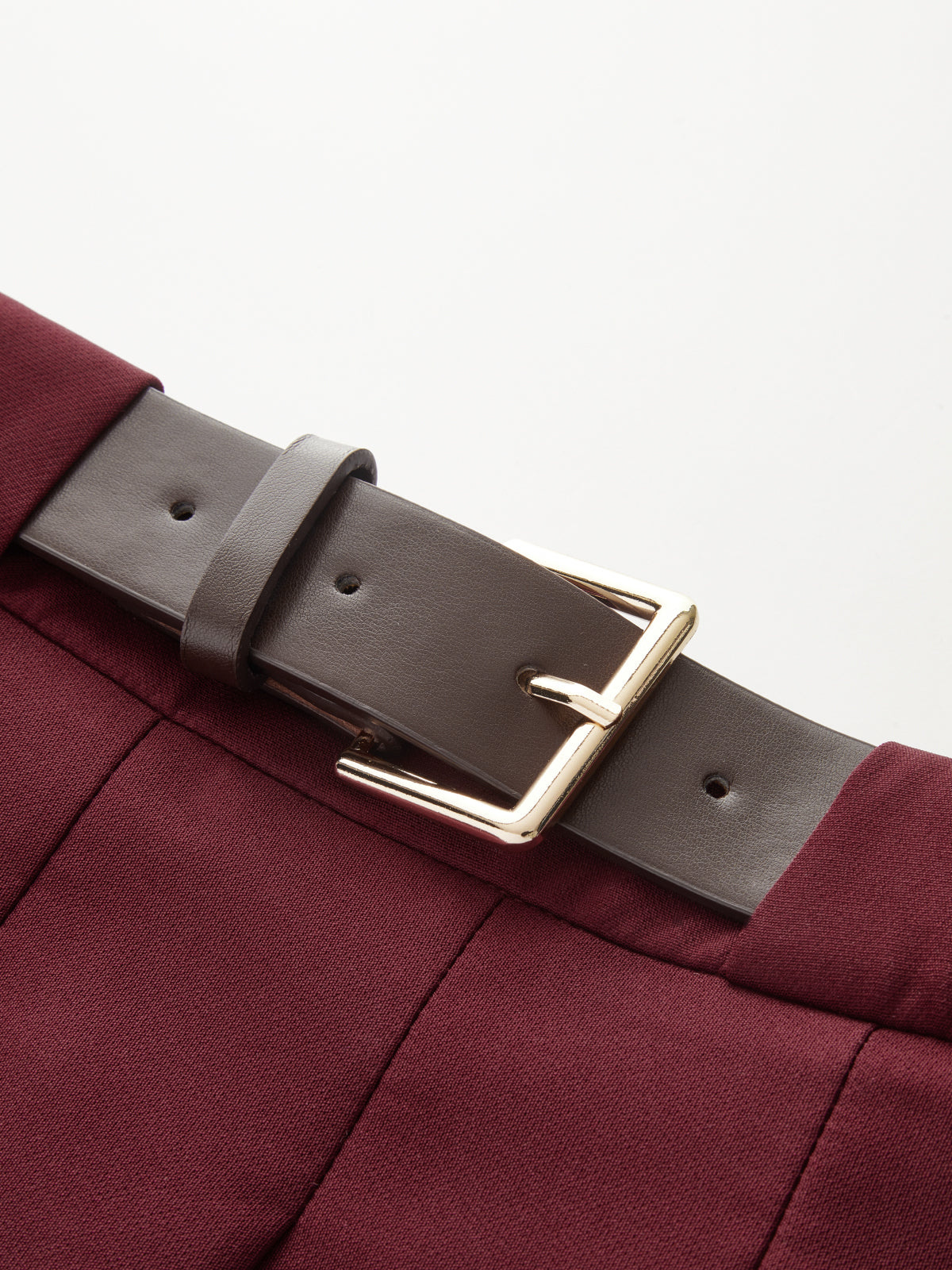 Belted Pleated Mini Skirt