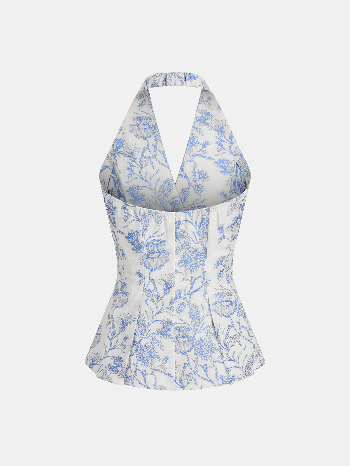 Haut de gilet dos nu boutonnée à imprimé floral