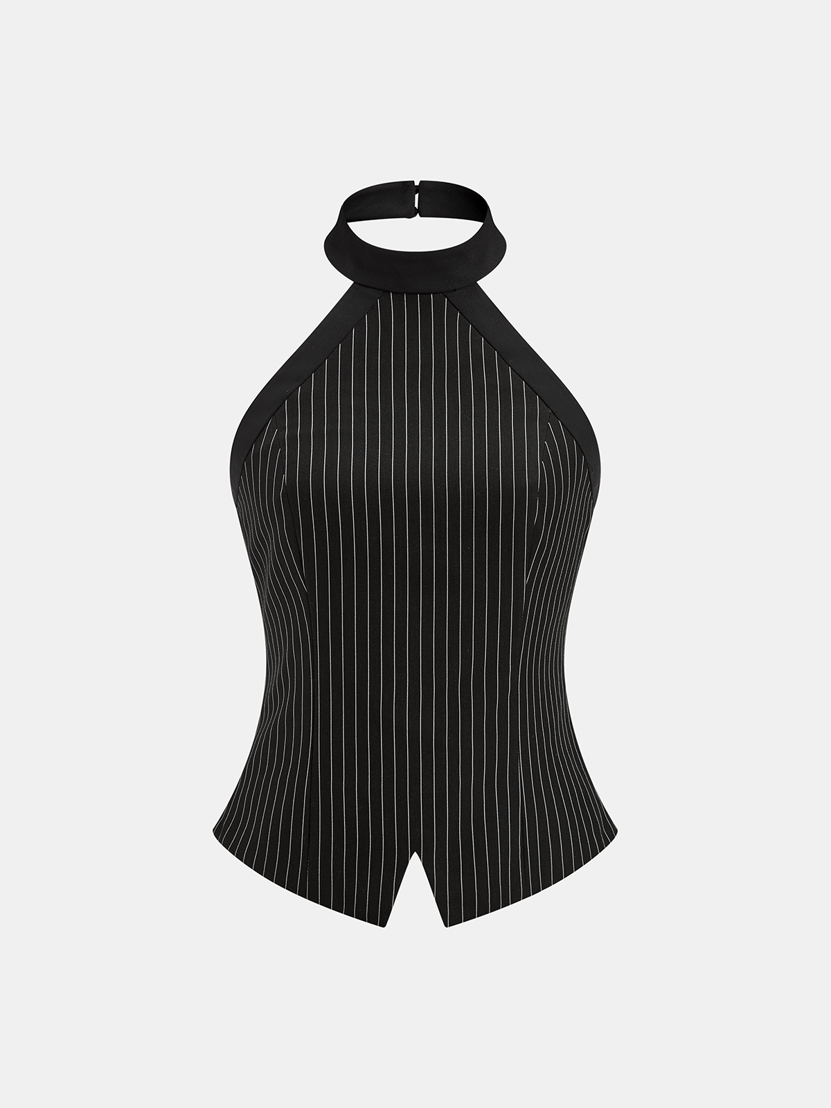 Pinstripe Halter Top & Wide Leg Pants Set