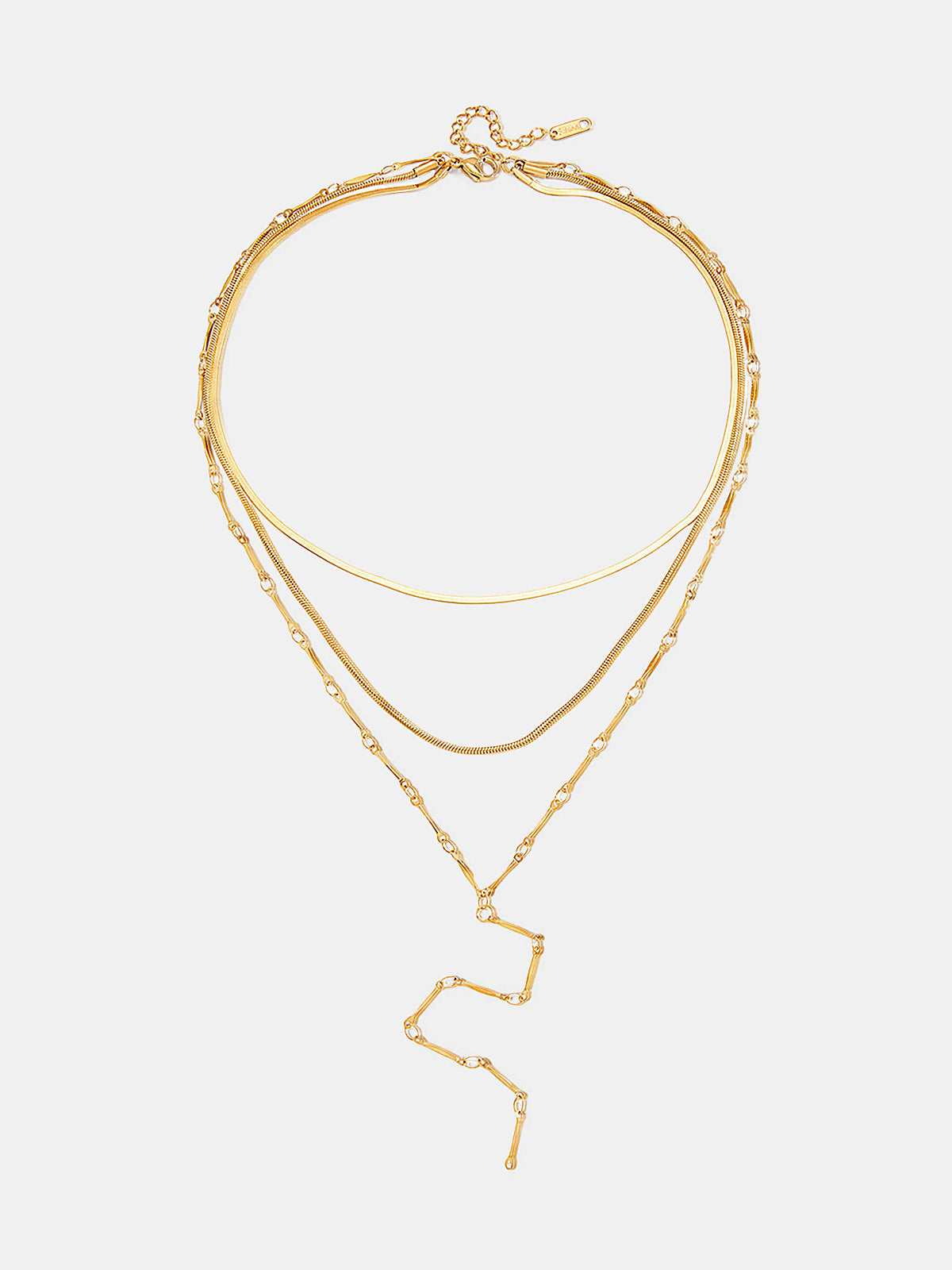 Layered Y-Shaped Lariat Necklace