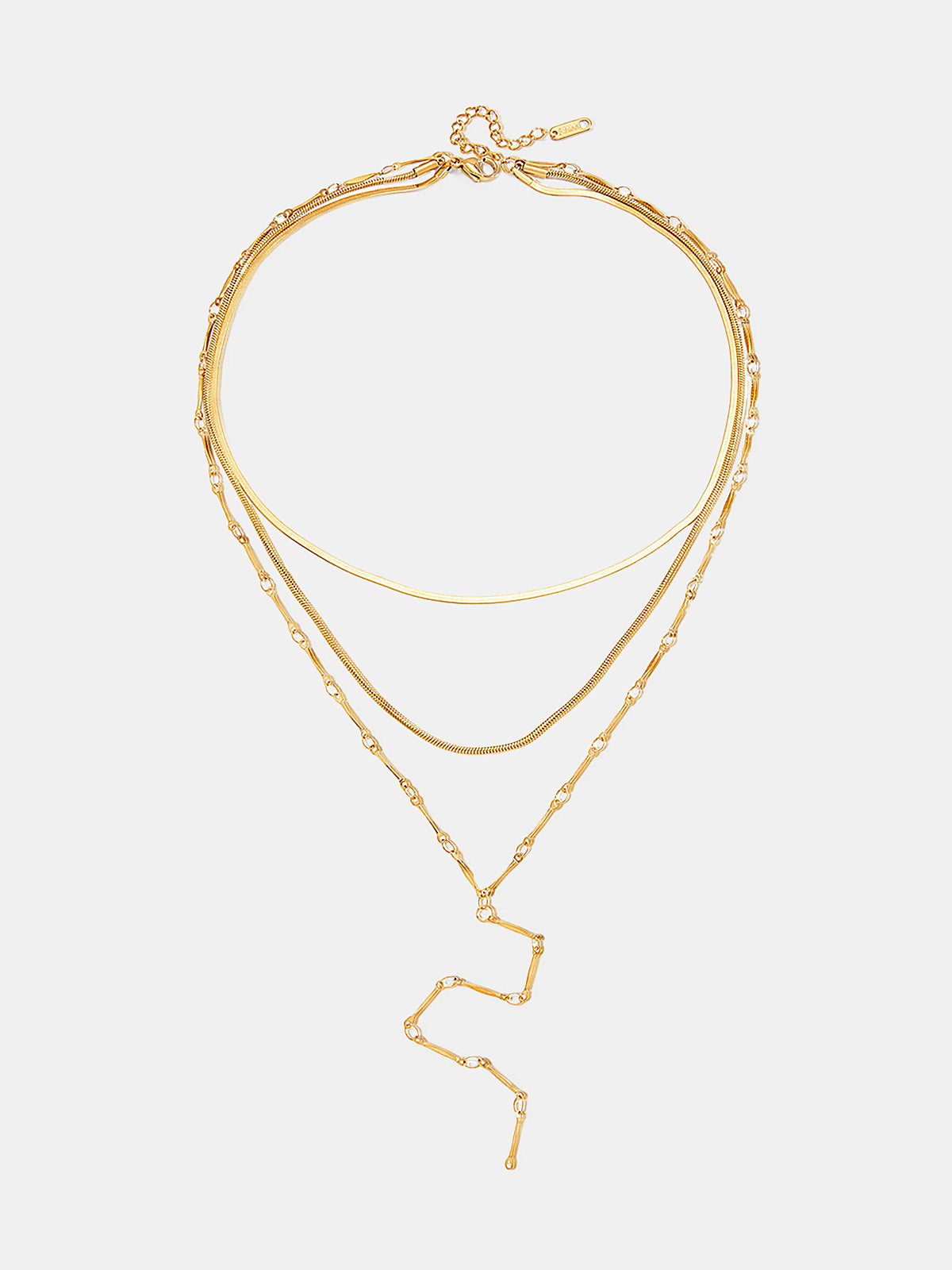 Collier lariat superposé en Y