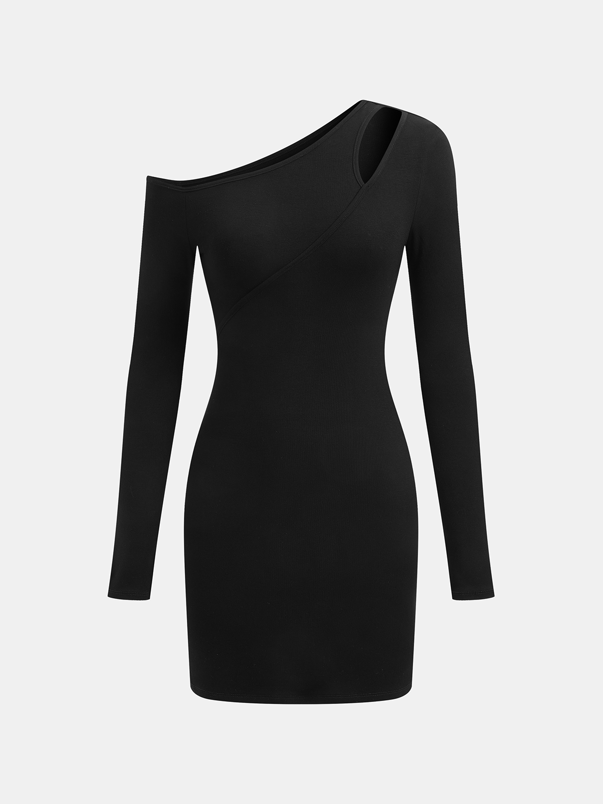 One-Shoulder Cut-Out Long Sleeve Mini Dress